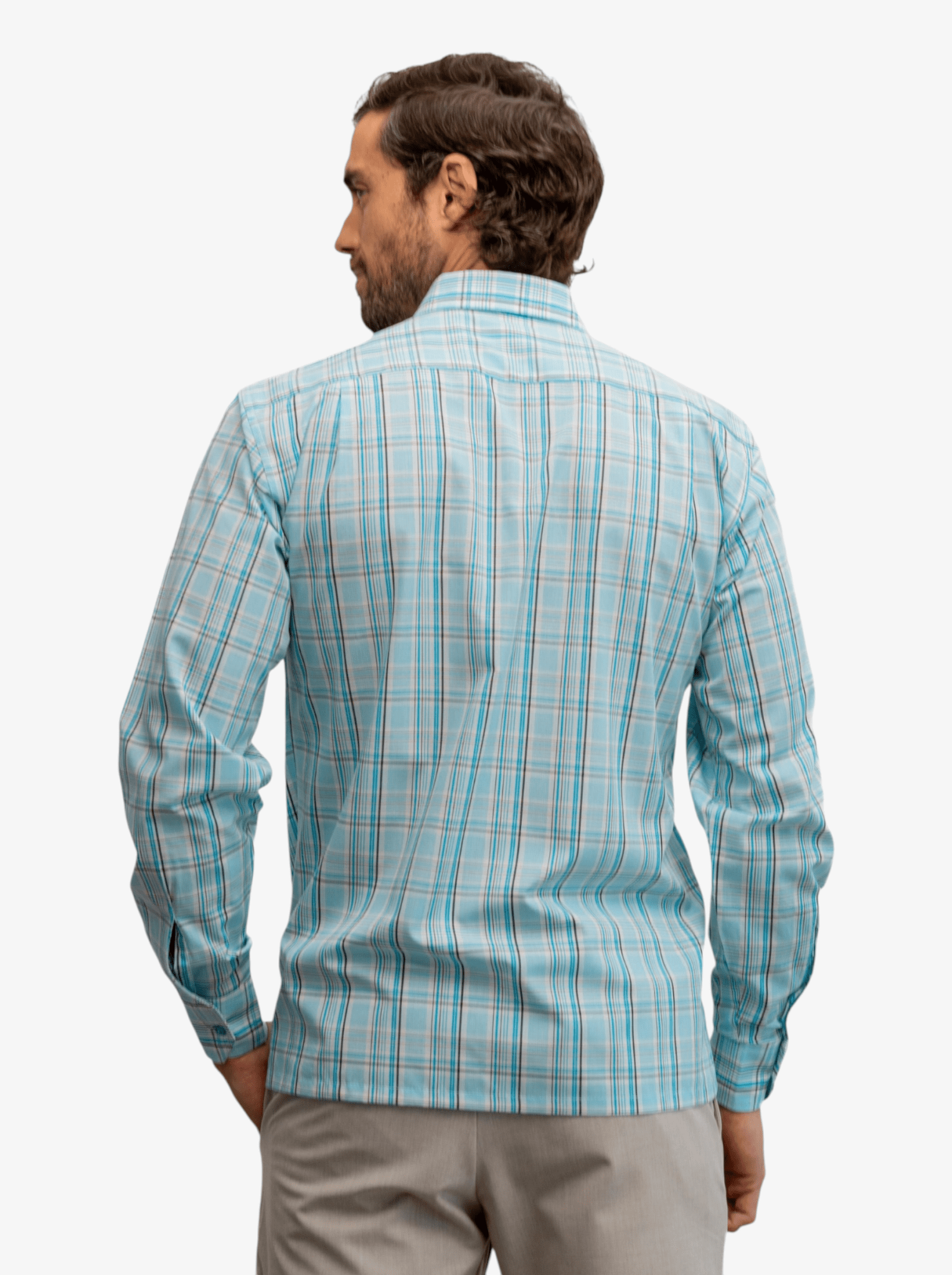 Manchester Camisa Casual Manga Larga de Cuadros Tartán con Doble Bolsillo - Manchester