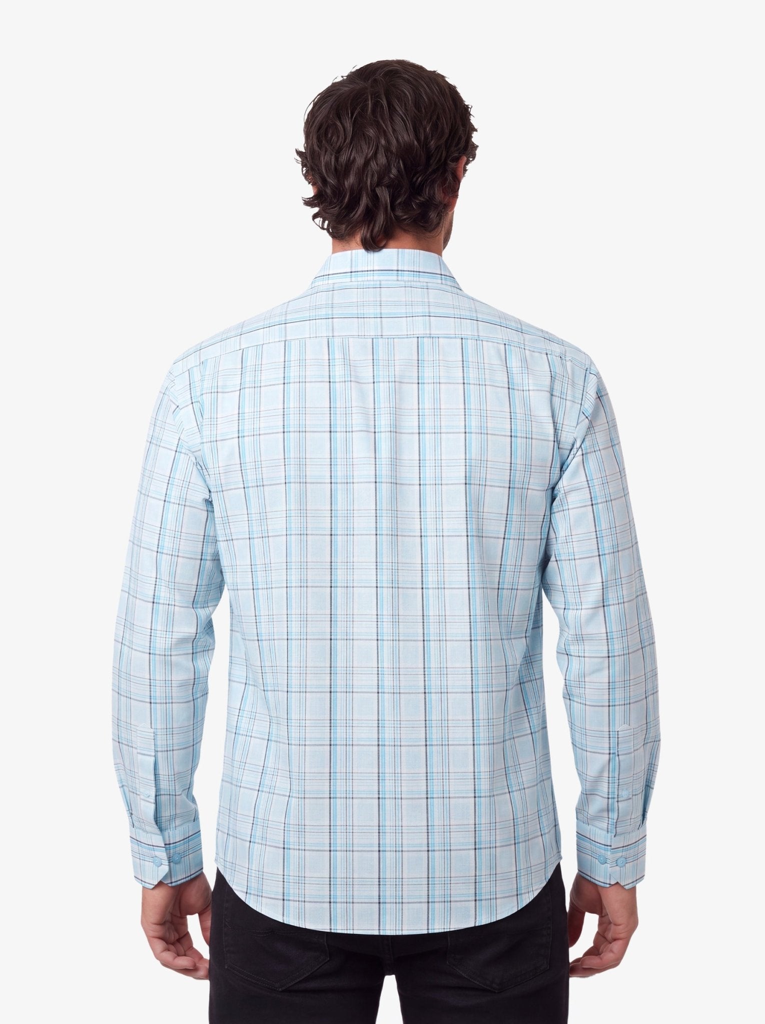 Manchester Camisa Casual Manga Larga de Cuadros Tartán con Doble Bolsillo - Manchester