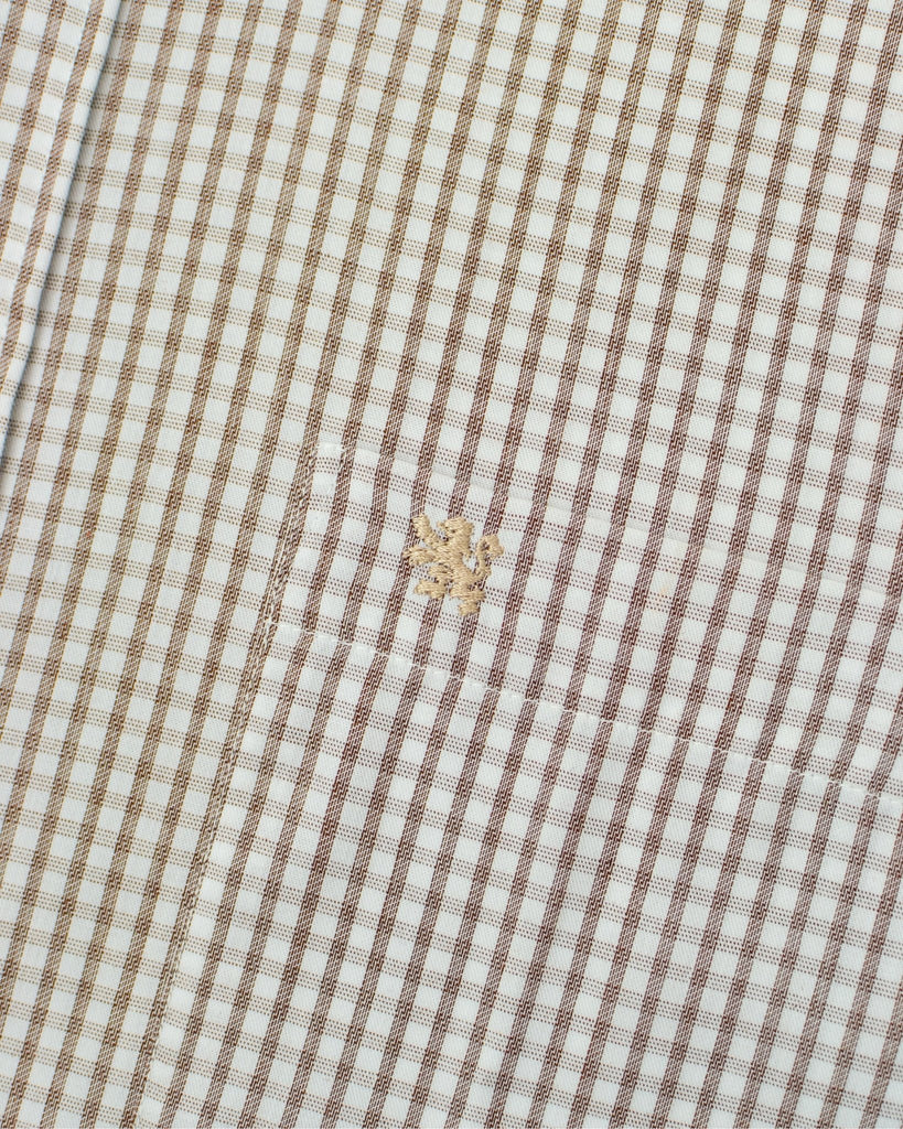 Manchester Camisa Casual Manga Larga, Patrón Cuadriculado, Cuello Mónaco Button Down - Manchester