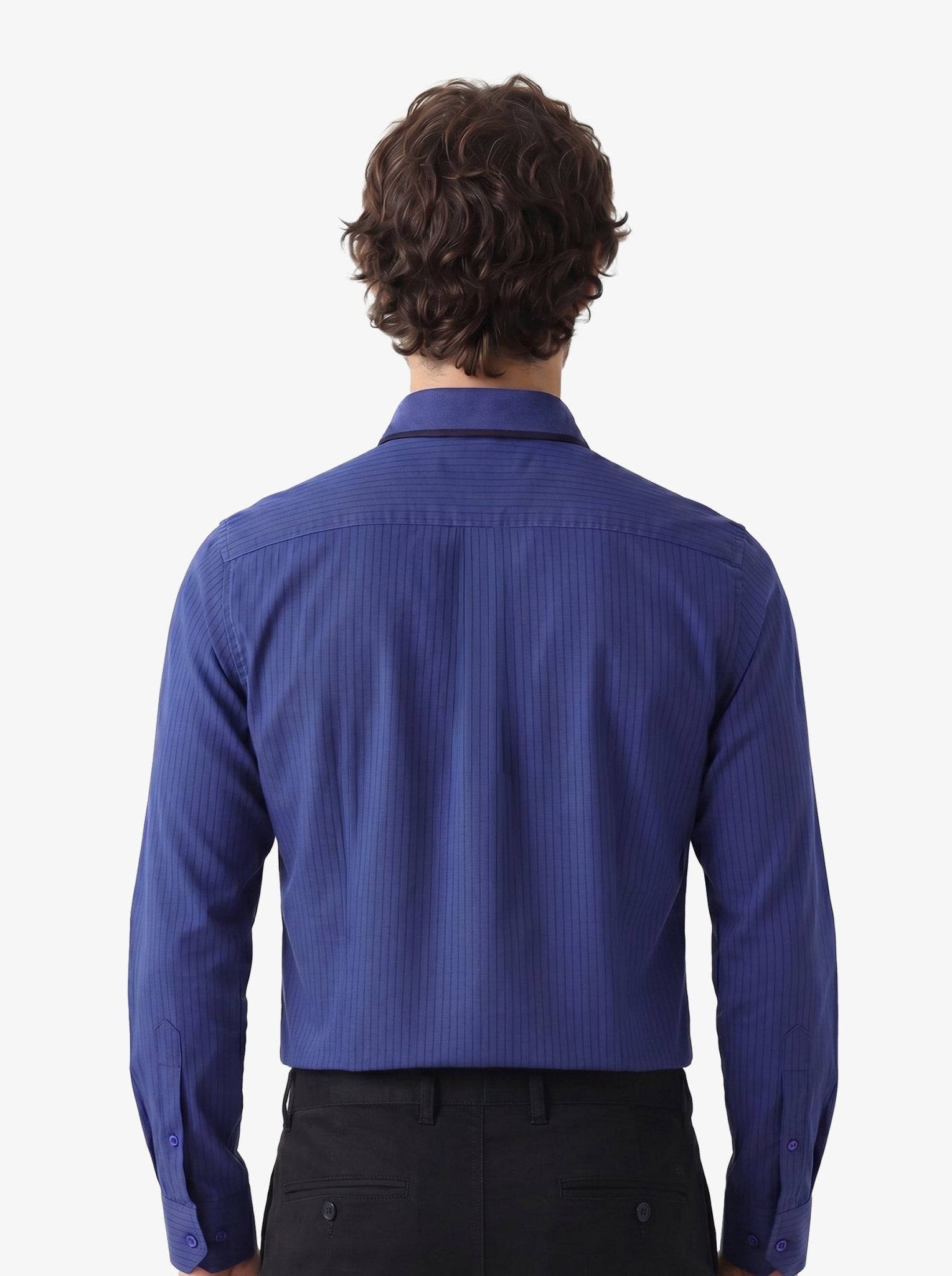 Manchester Camisa Casual Marino Algodón-Poliéster Manga Larga - Manchester