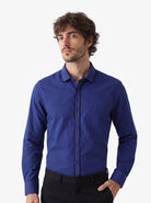Manchester Camisa Casual Marino Algodón-Poliéster Manga Larga - Manchester