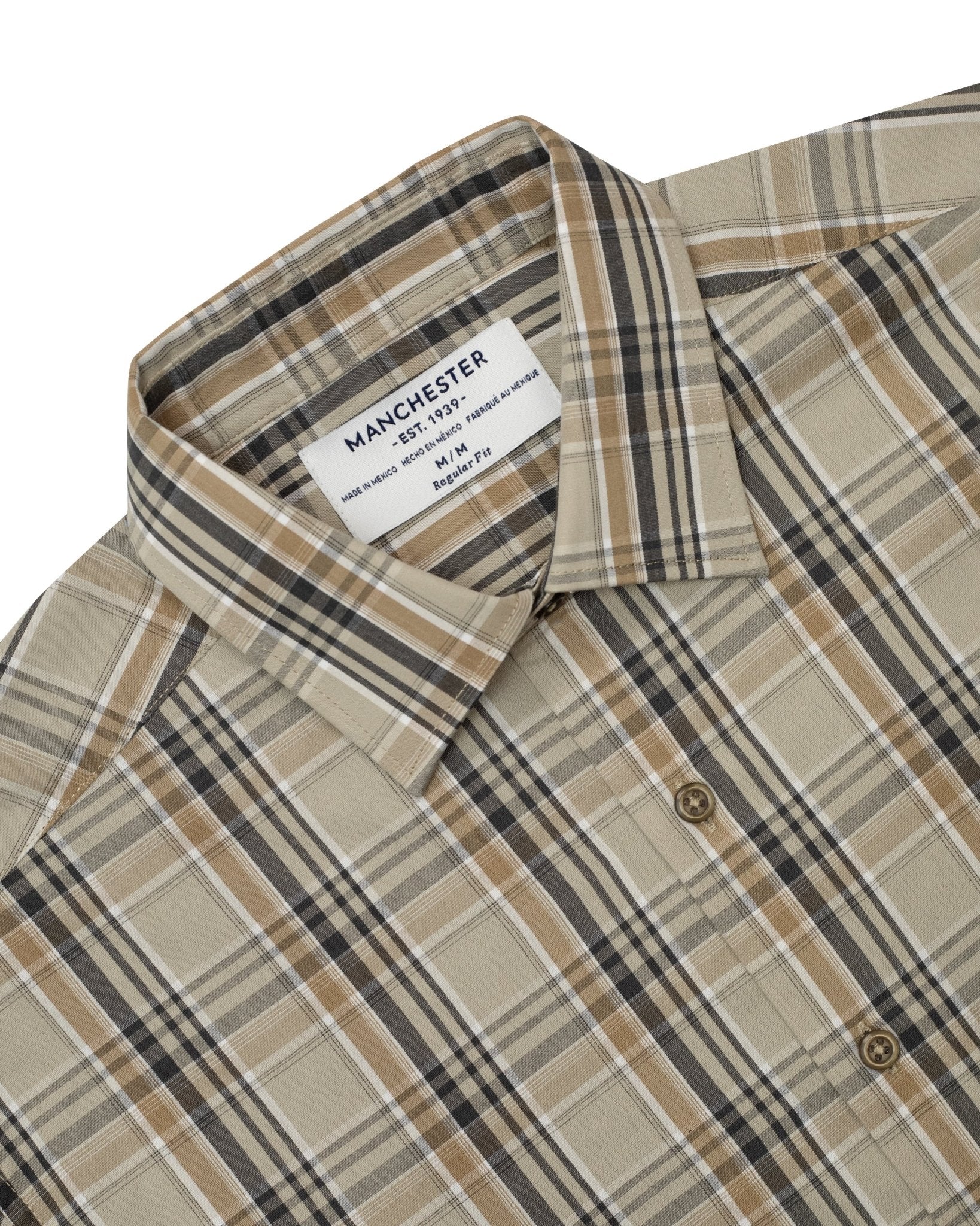 Manchester Camisa Casual Plaid Clásico - Manga Larga - Manchester