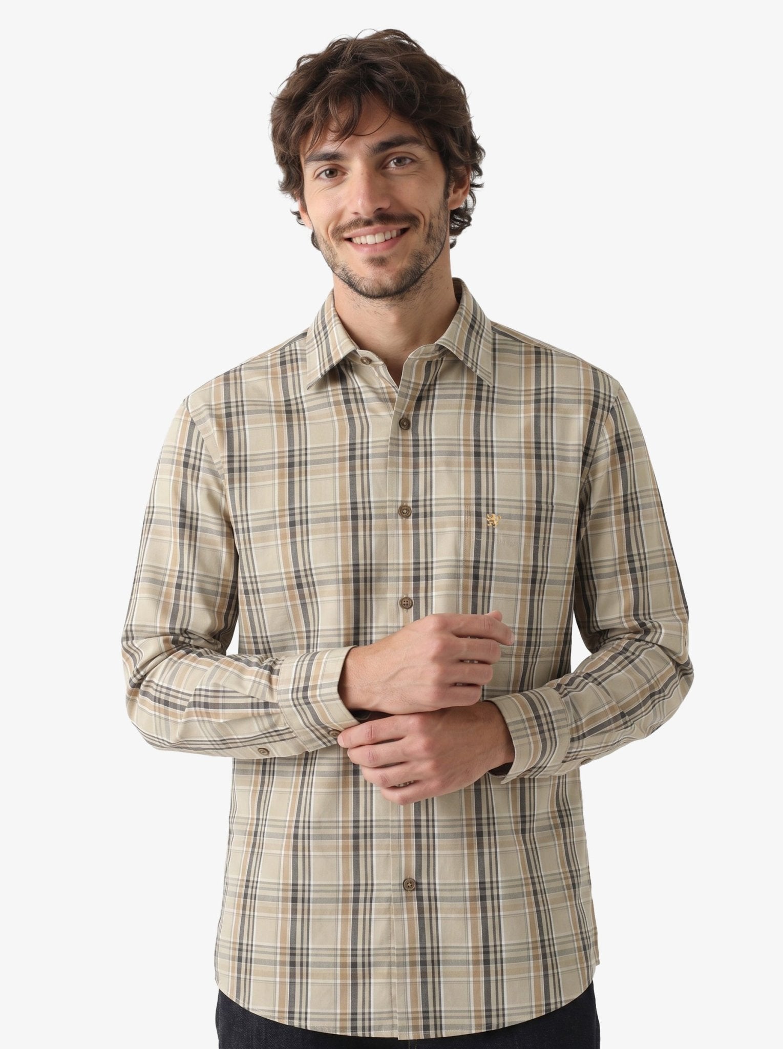 Manchester Camisa Casual Plaid Clásico - Manga Larga - Manchester