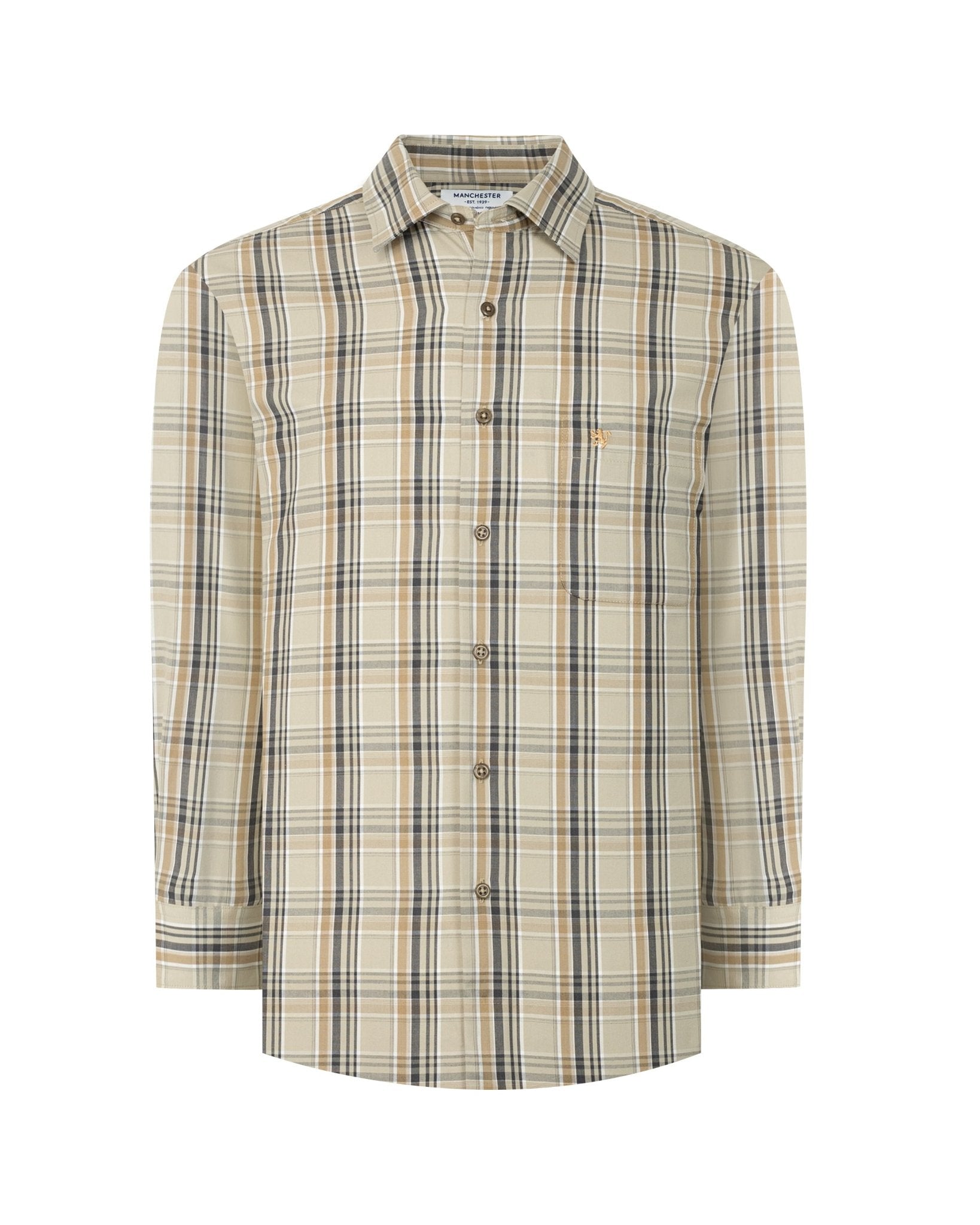 Manchester Camisa Casual Plaid Clásico - Manga Larga - Manchester