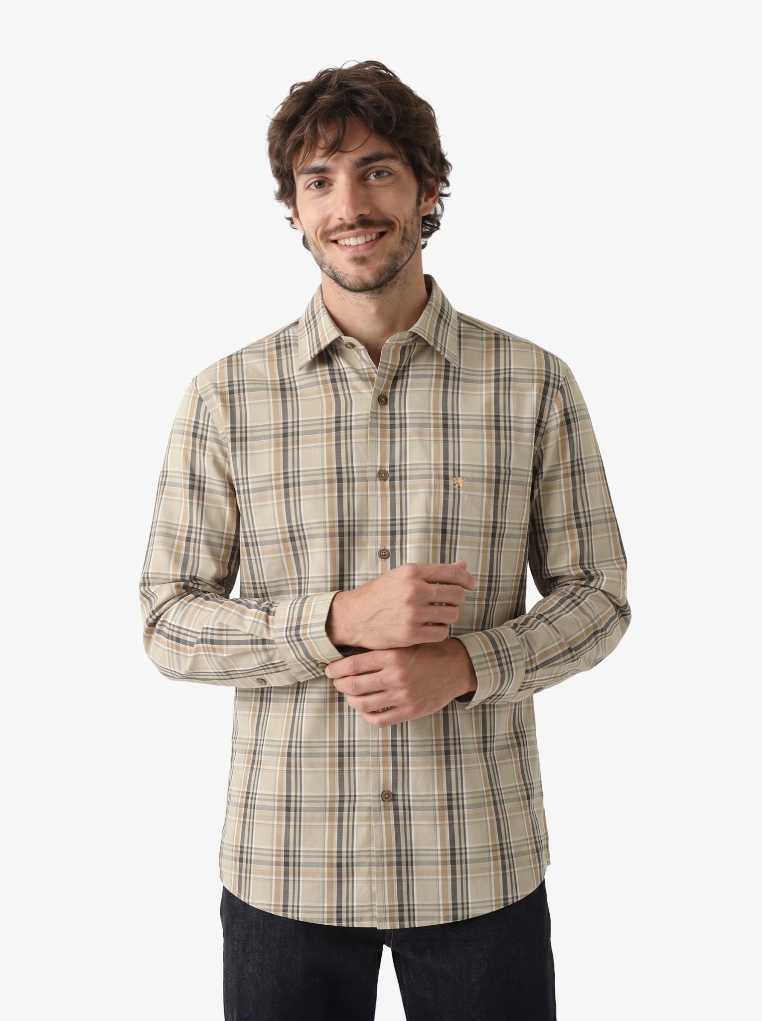 Manchester Camisa Casual Plaid Clásico - Manga Larga - Manchester