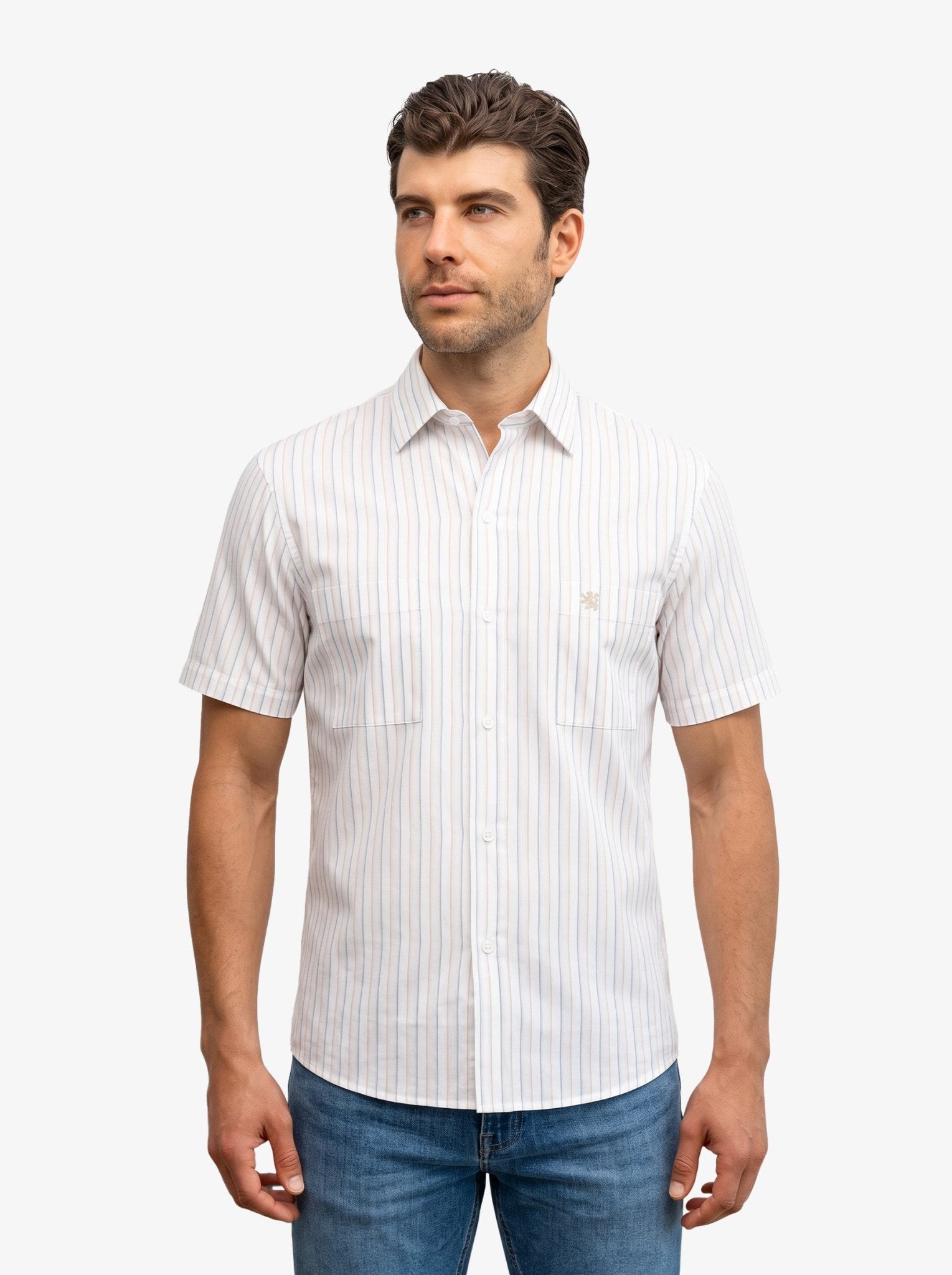 Manchester Camisa Casual Rayas Finas Manga Corta - Manchester