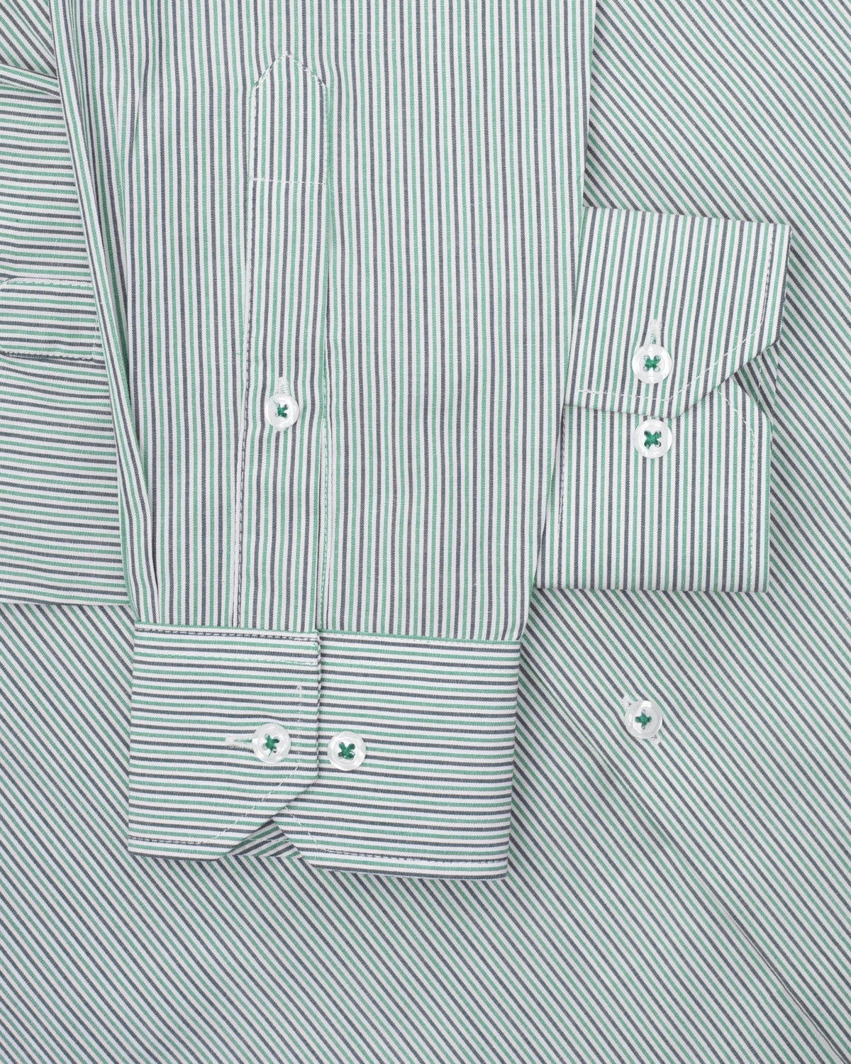 Manchester Camisa Casual Rayas Un Bolsillo Manga Larga - Manchester