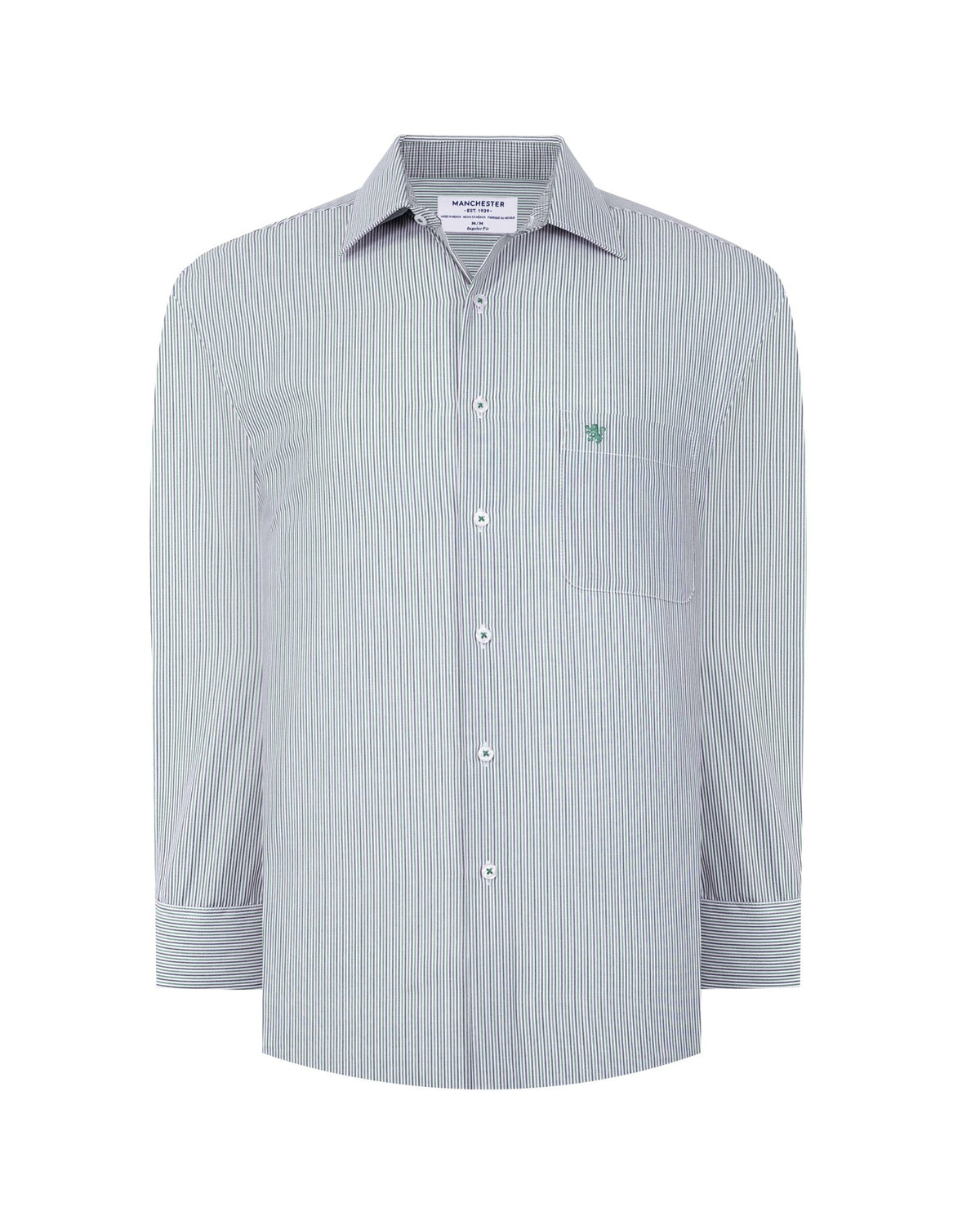 Manchester Camisa Casual Rayas Un Bolsillo Manga Larga - Manchester