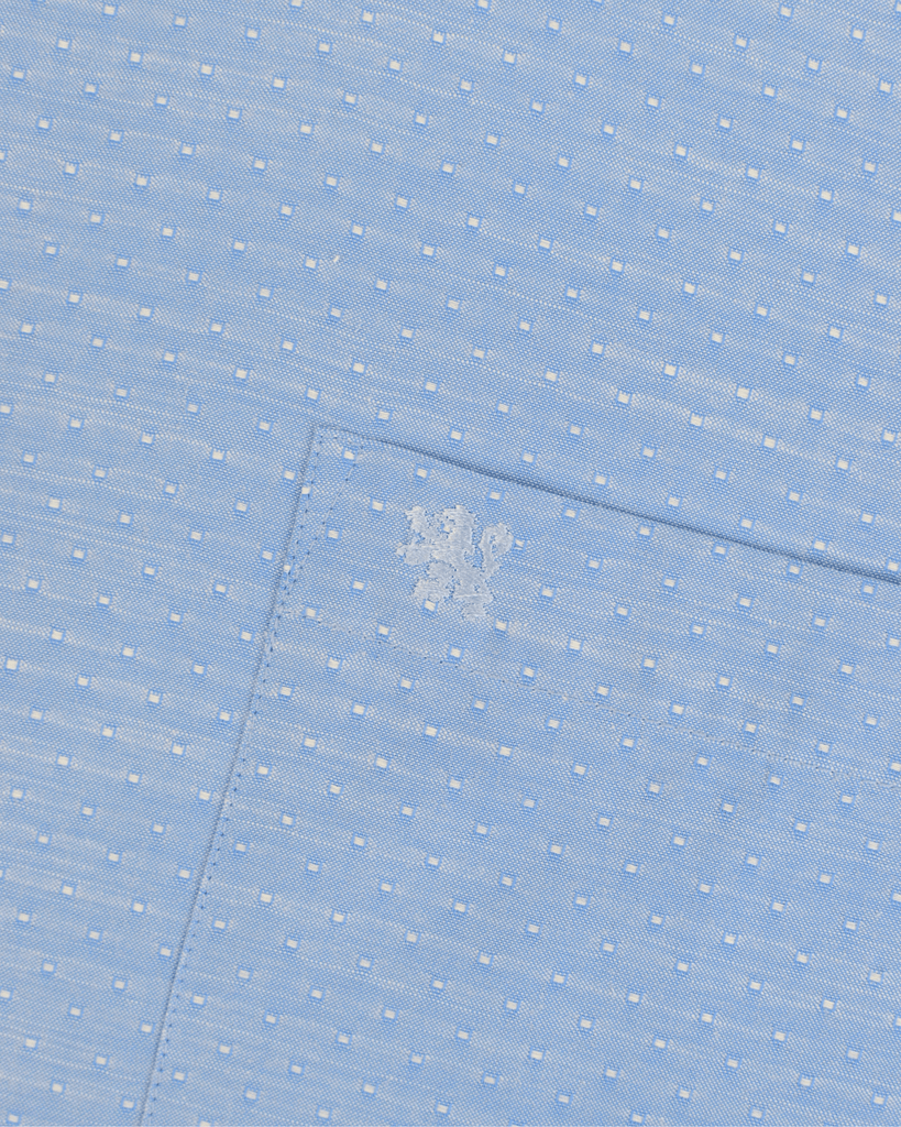 Manchester Camisa Casual Slim Fit Lunares Blancos Mezcla Algodón - Manga Larga - Manchester