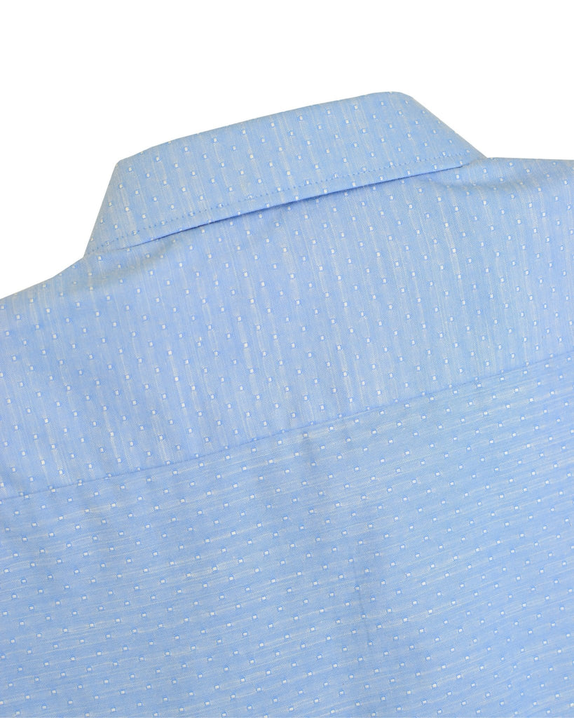 Manchester Camisa Casual Slim Fit Lunares Blancos Mezcla Algodón - Manga Larga - Manchester