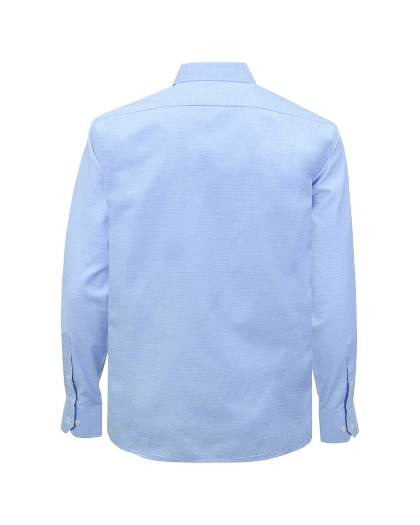 Manchester Camisa Casual Slim Fit Lunares Blancos Mezcla Algodón - Manga Larga - Manchester