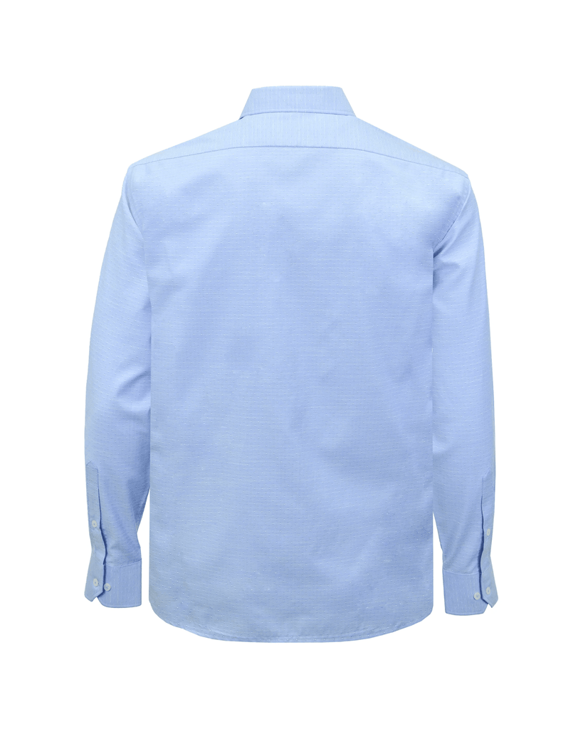 Manchester Camisa Casual Slim Fit Lunares Blancos Mezcla Algodón - Manga Larga - Manchester