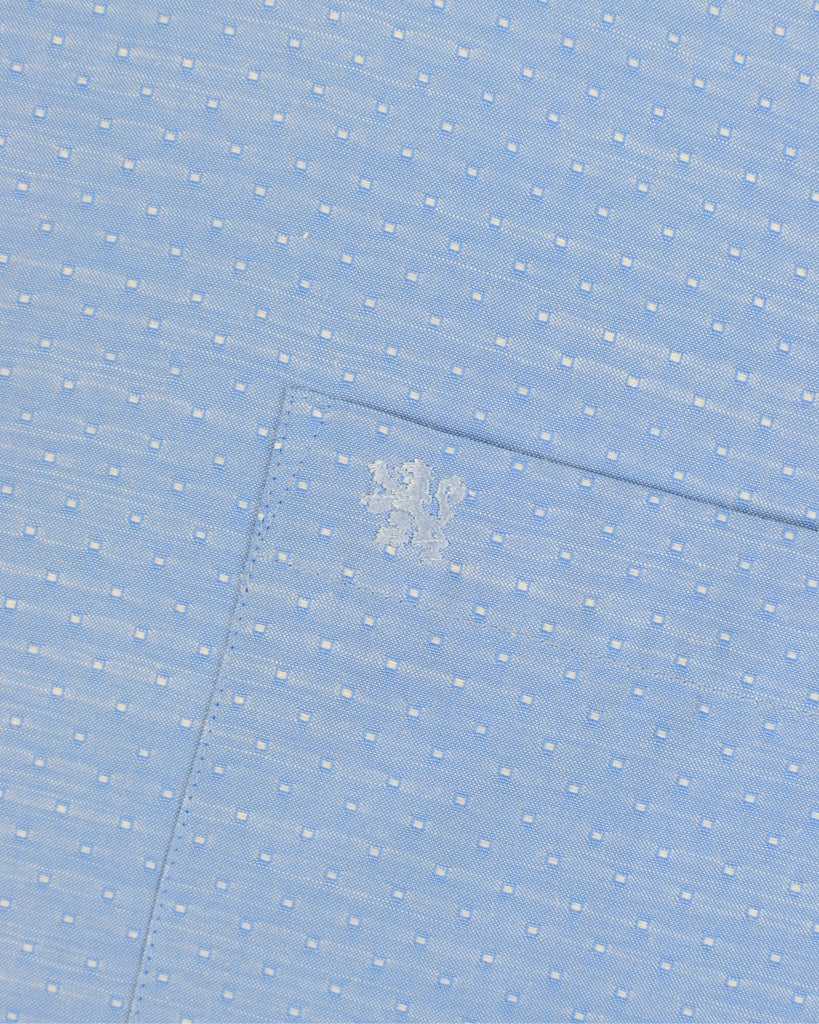 Manchester Camisa Casual Slim Fit Lunares Blancos Mezcla Algodón - Manga Larga - Manchester