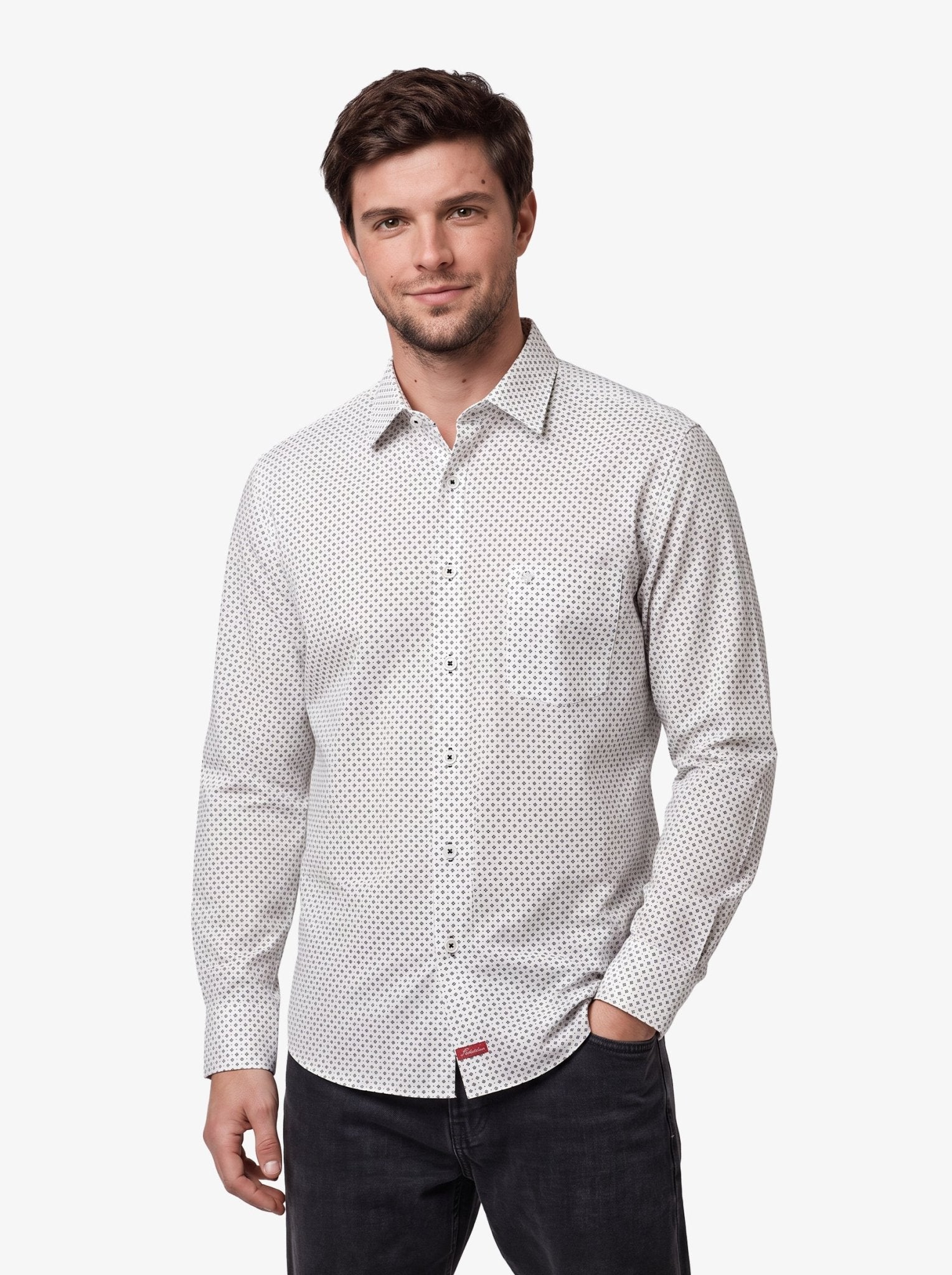 Manchester Camisa Casual Slim Fit Mezcla Algodón - Manga Larga - Manchester