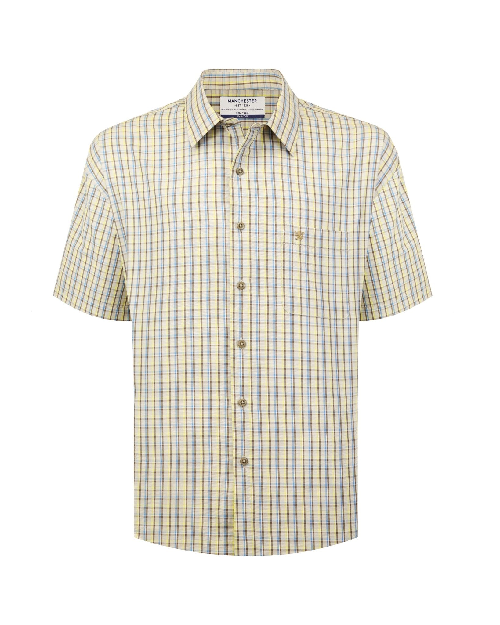 Manchester Camisa Casual Talla Extra Cuadros Algodón - Poliéster - Manchester