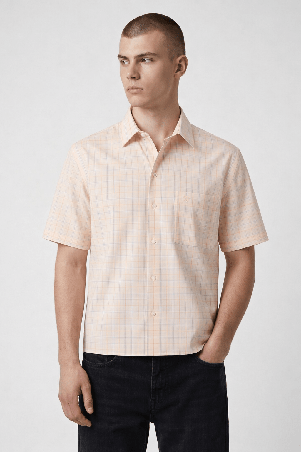 Manchester Camisa Chazarilla con Diseño de Cuadrícula y Bolsillos - Manchester