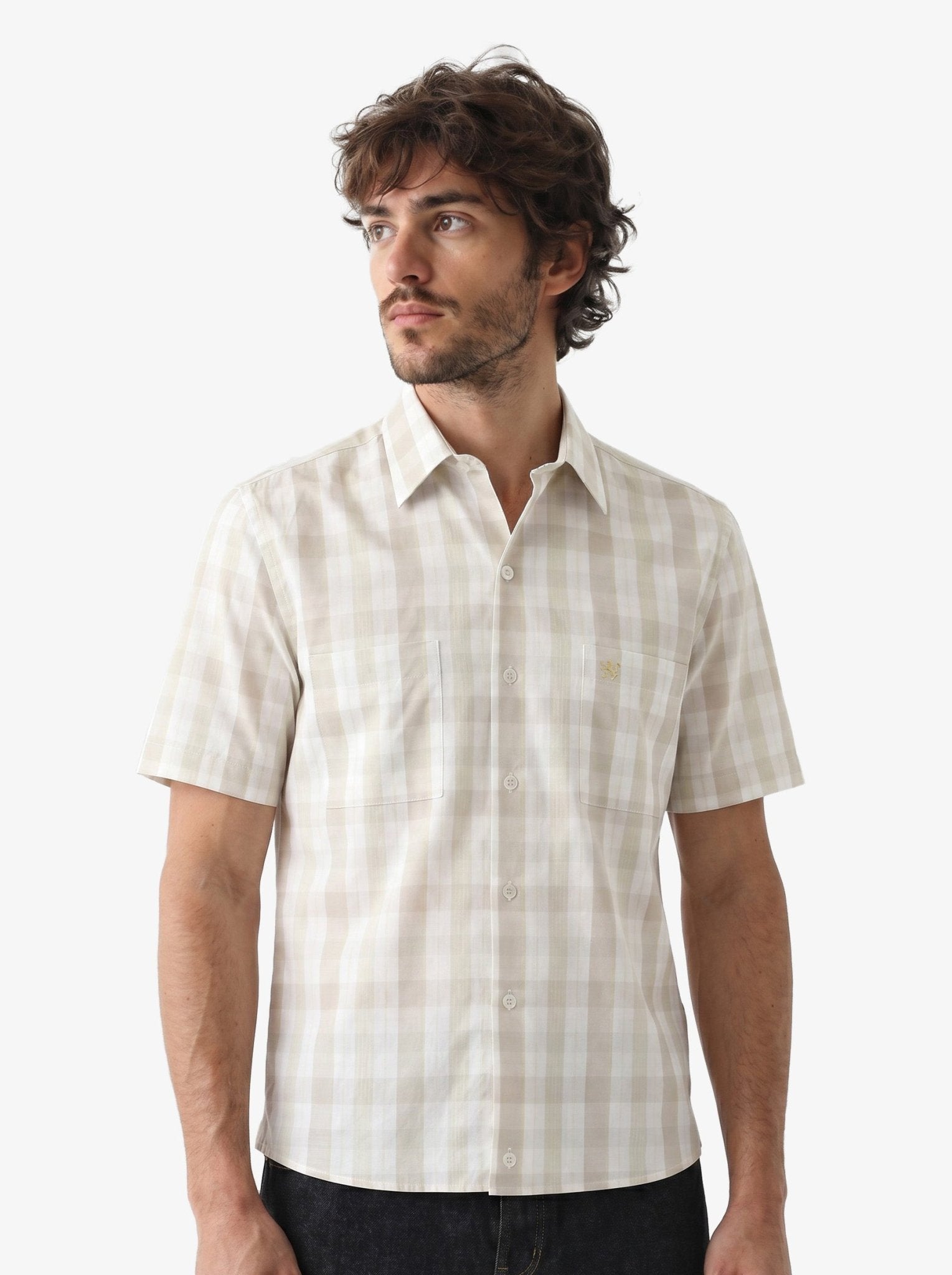 Manchester Camisa Chazarilla de Cuadros Estilo Gingham con Doble Bolsillo - Manchester