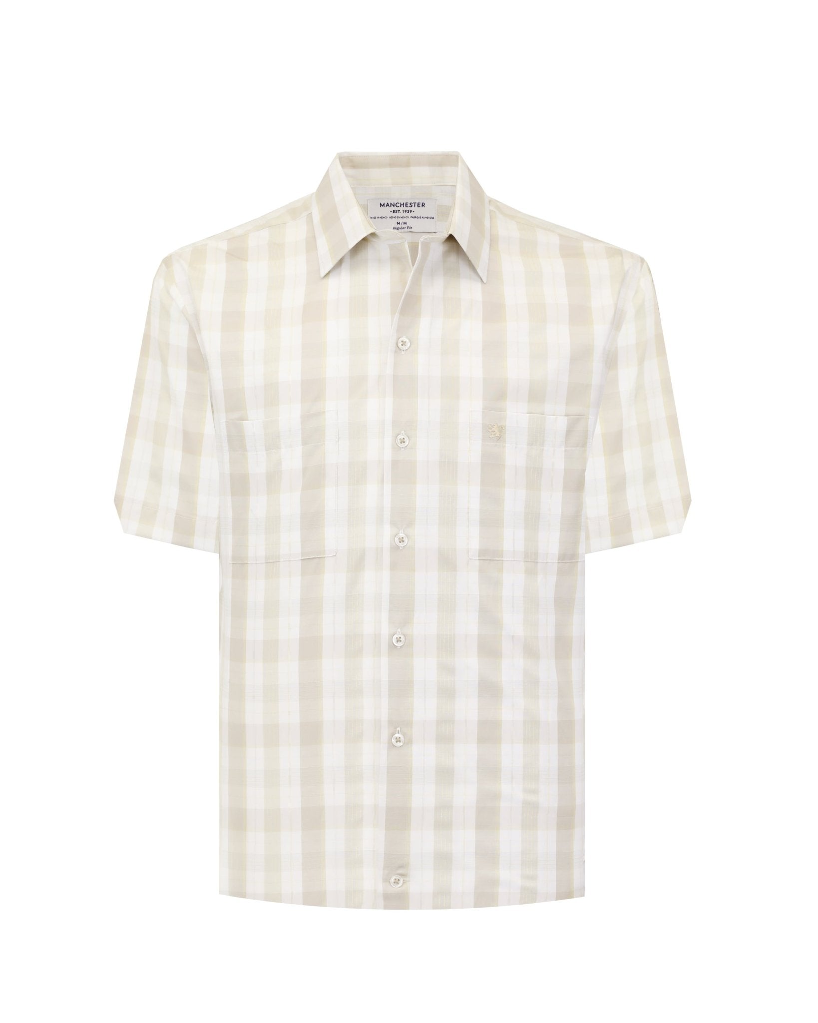 Manchester Camisa Chazarilla de Cuadros Estilo Gingham con Doble Bolsillo - Manchester
