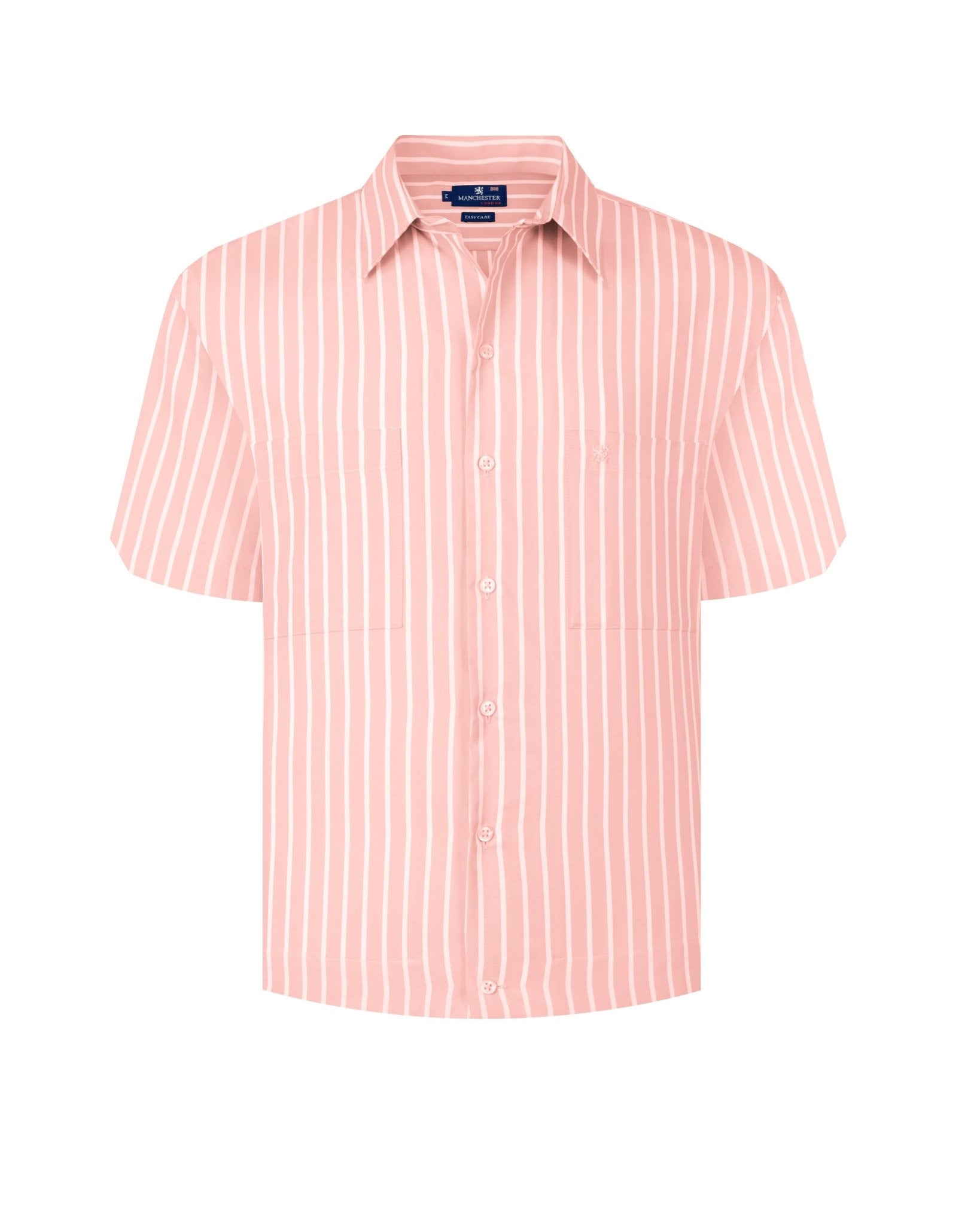 Manchester Camisa Chazarilla - Manga Corta color salmon para hombre