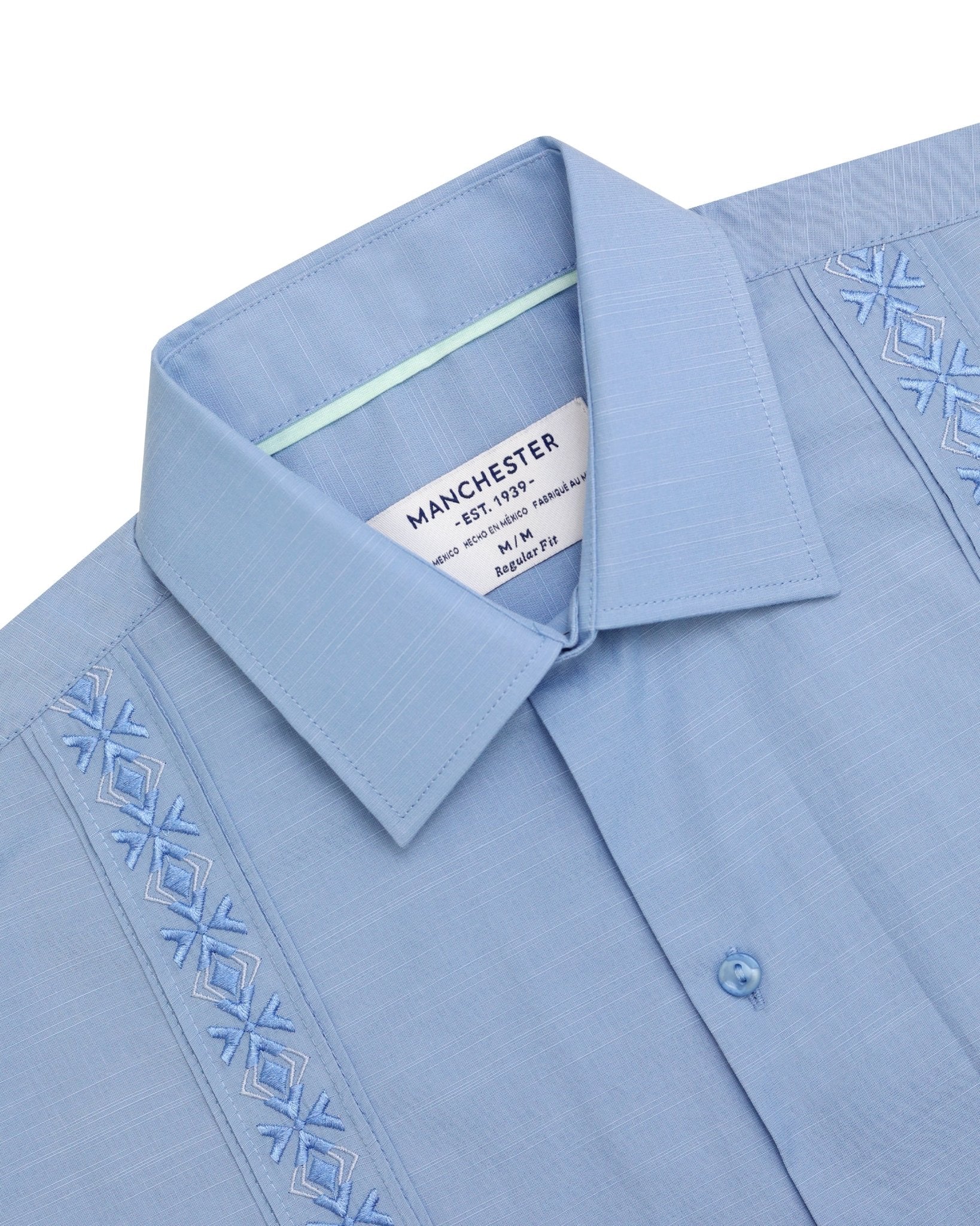 Manchester Camisa Chazarilla Manga Corta con Bordado - Manchester