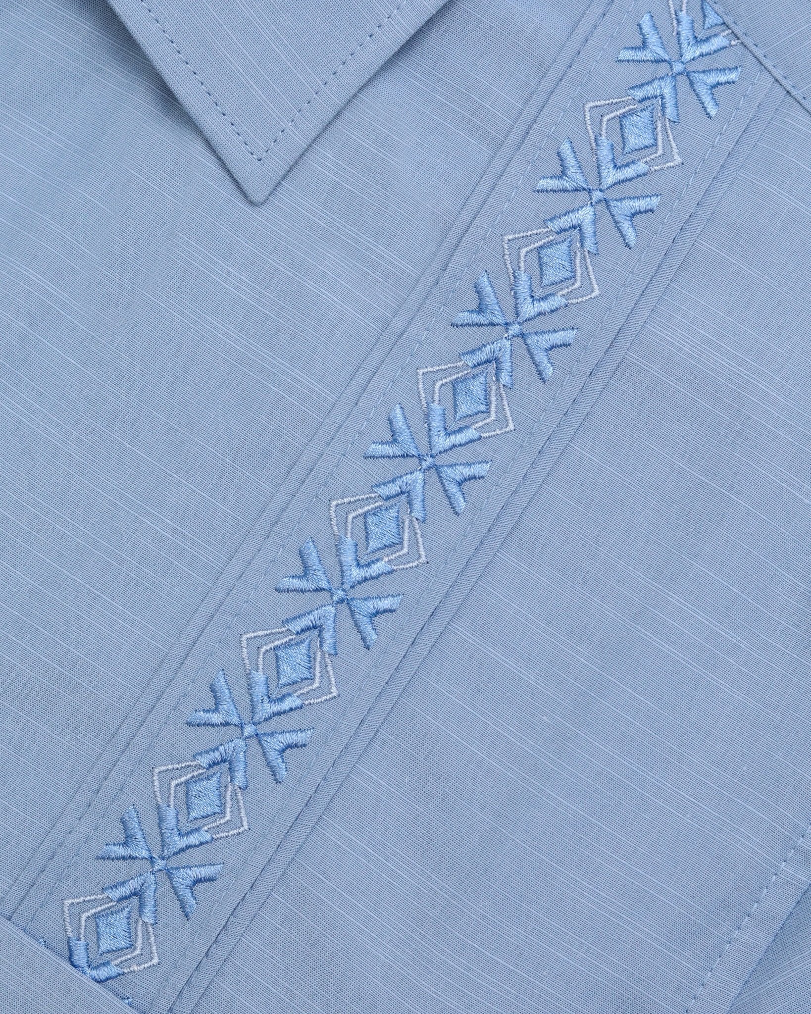Manchester Camisa Chazarilla Manga Corta con Bordado - Manchester
