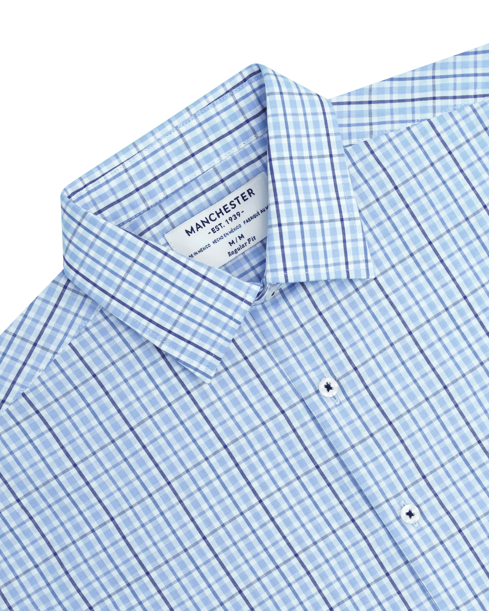 Manchester Camisa de Casual con Patrón Cuadrícula Sofisticada - Manchester