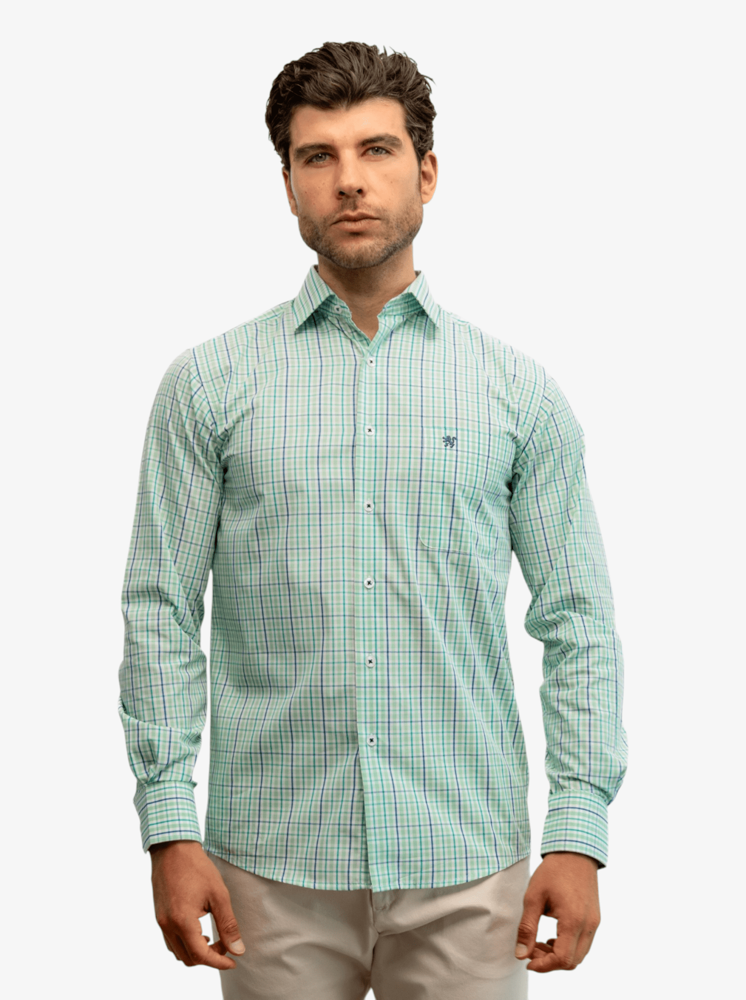Manchester Camisa de Casual con Patrón Cuadrícula Sofisticada - Manchester