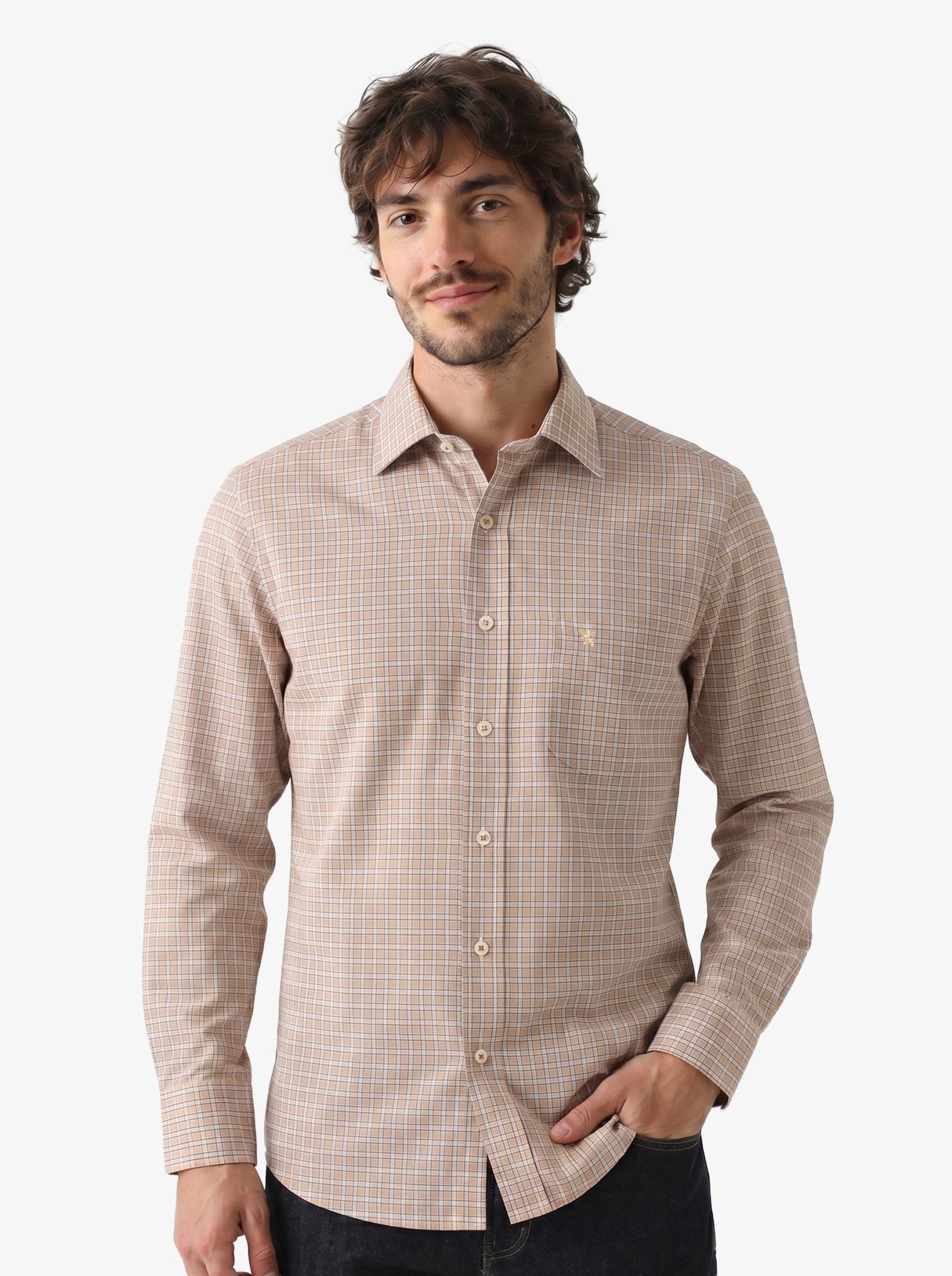 Manchester Camisa de Casual con Patrón Cuadros Sofisticado - Manchester