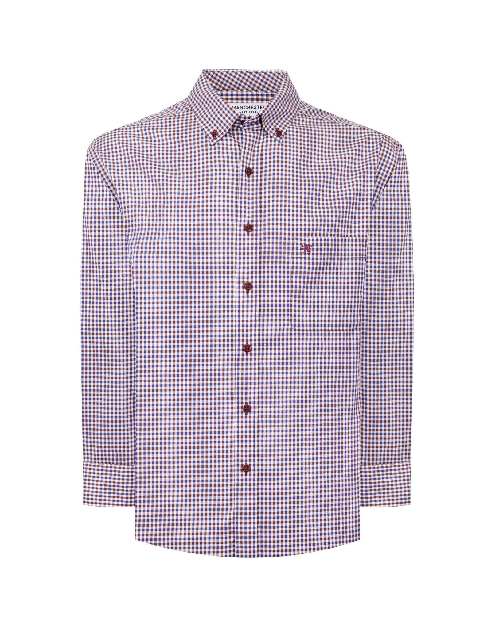 Manchester Camisa de Casual Microcuadro Button Down - Manchester