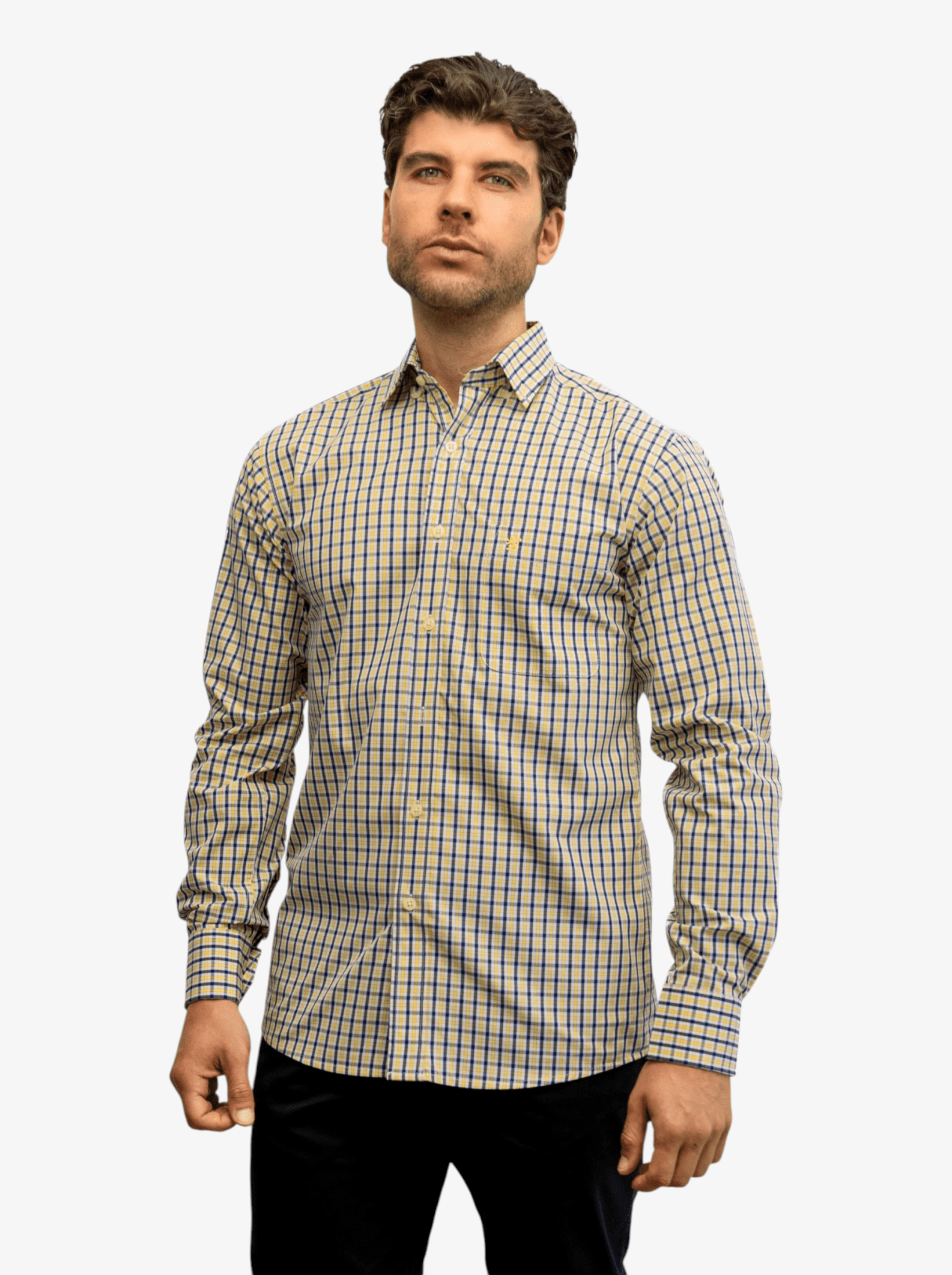 Manchester Camisa de Casual Microcuadro Button Down - Manchester
