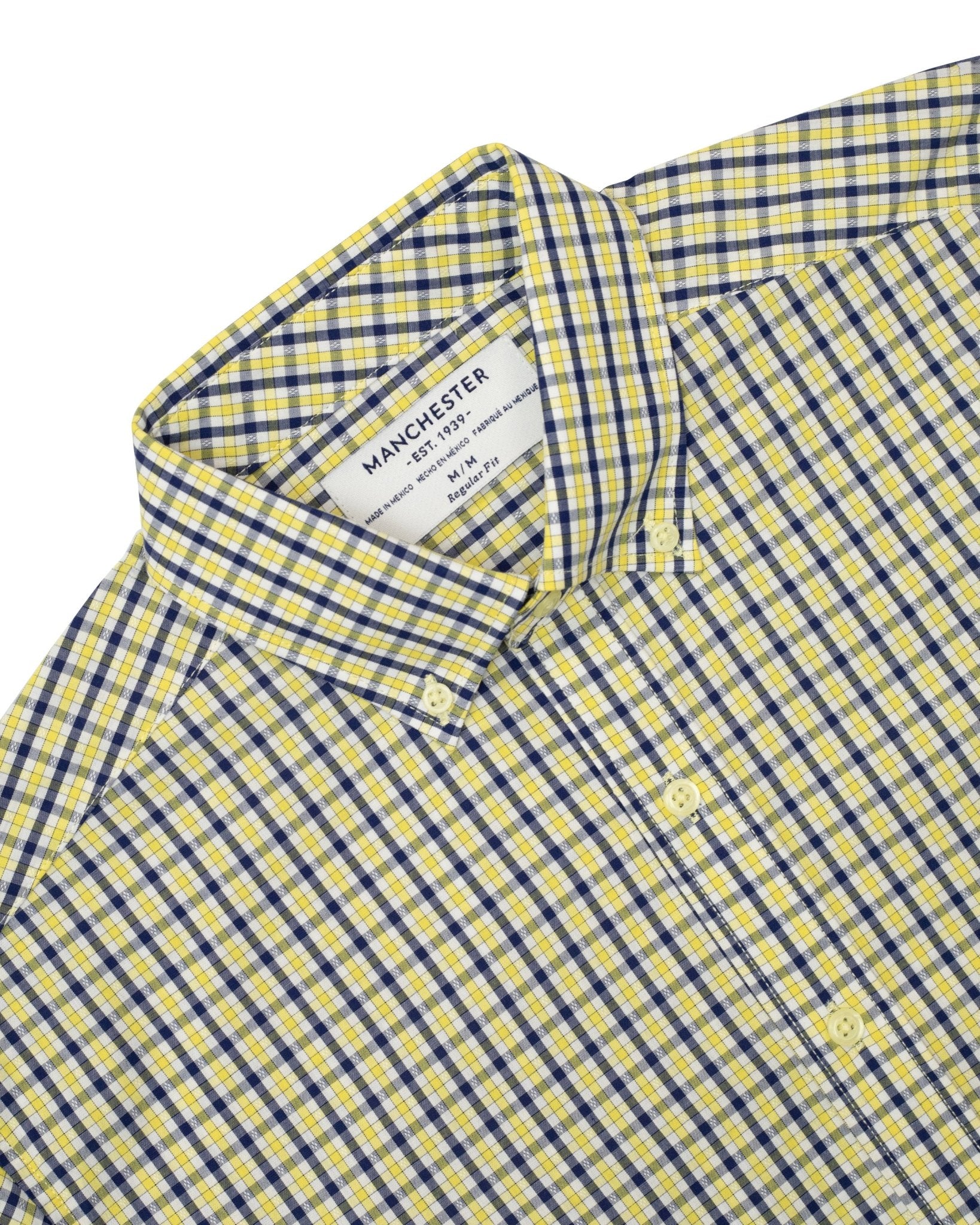 Manchester Camisa de Casual Microcuadro Button Down - Manchester