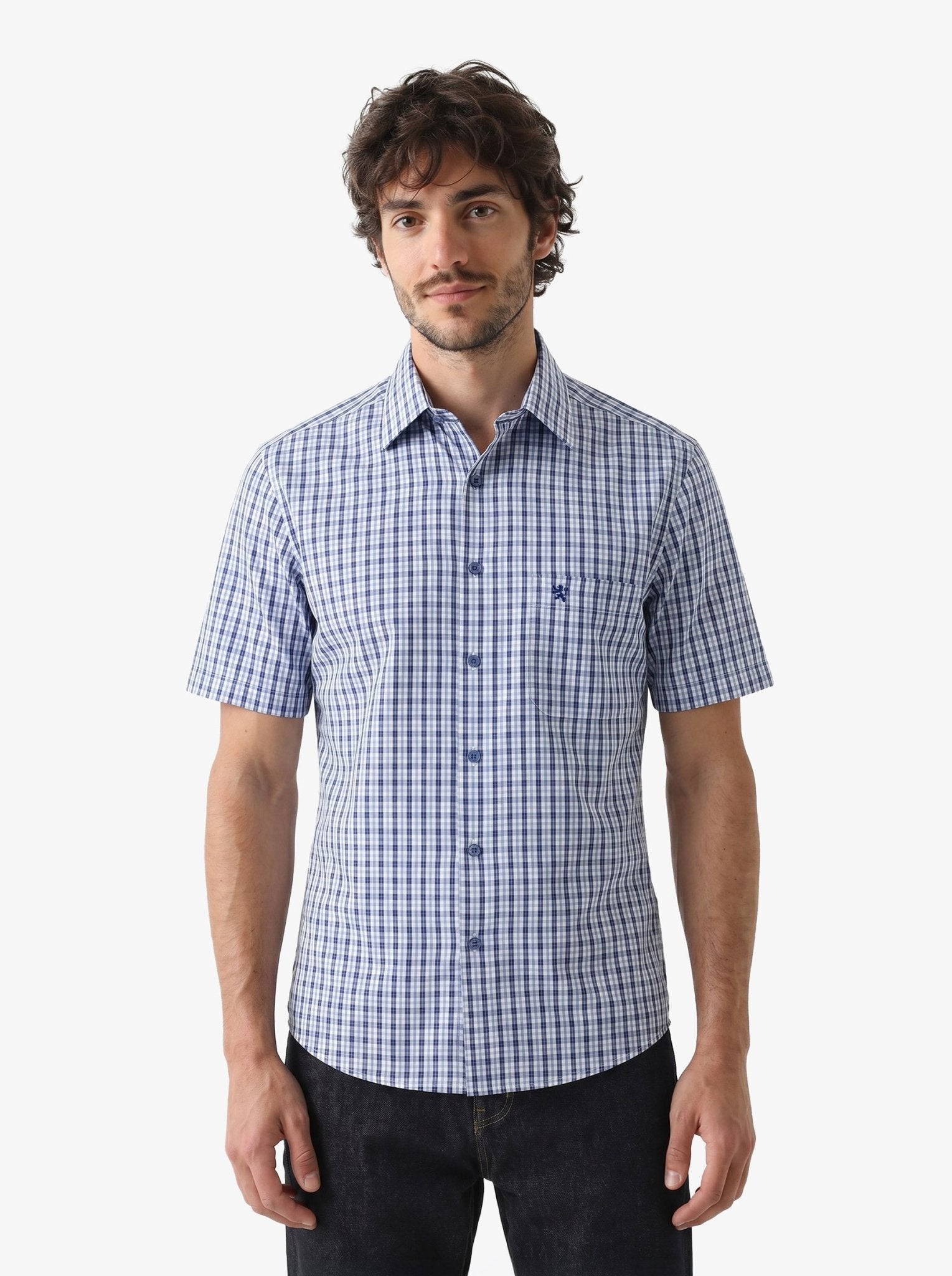 Manchester Camisa de Cuadros Manga Corta Casual Fresca - Manchester