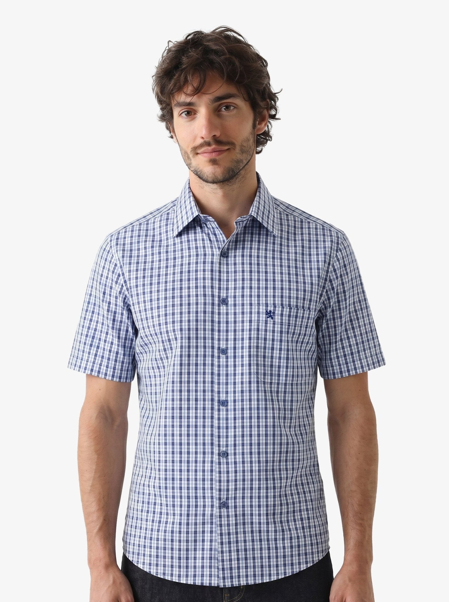Manchester Camisa de Cuadros Manga Corta Casual Fresca - Manchester