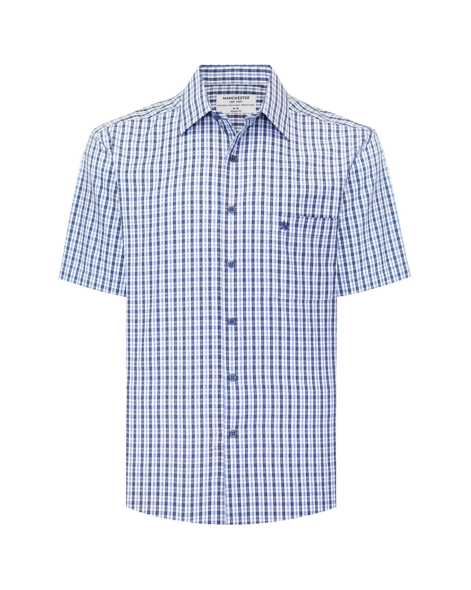 Manchester Camisa de Cuadros Manga Corta Casual Fresca - Manchester