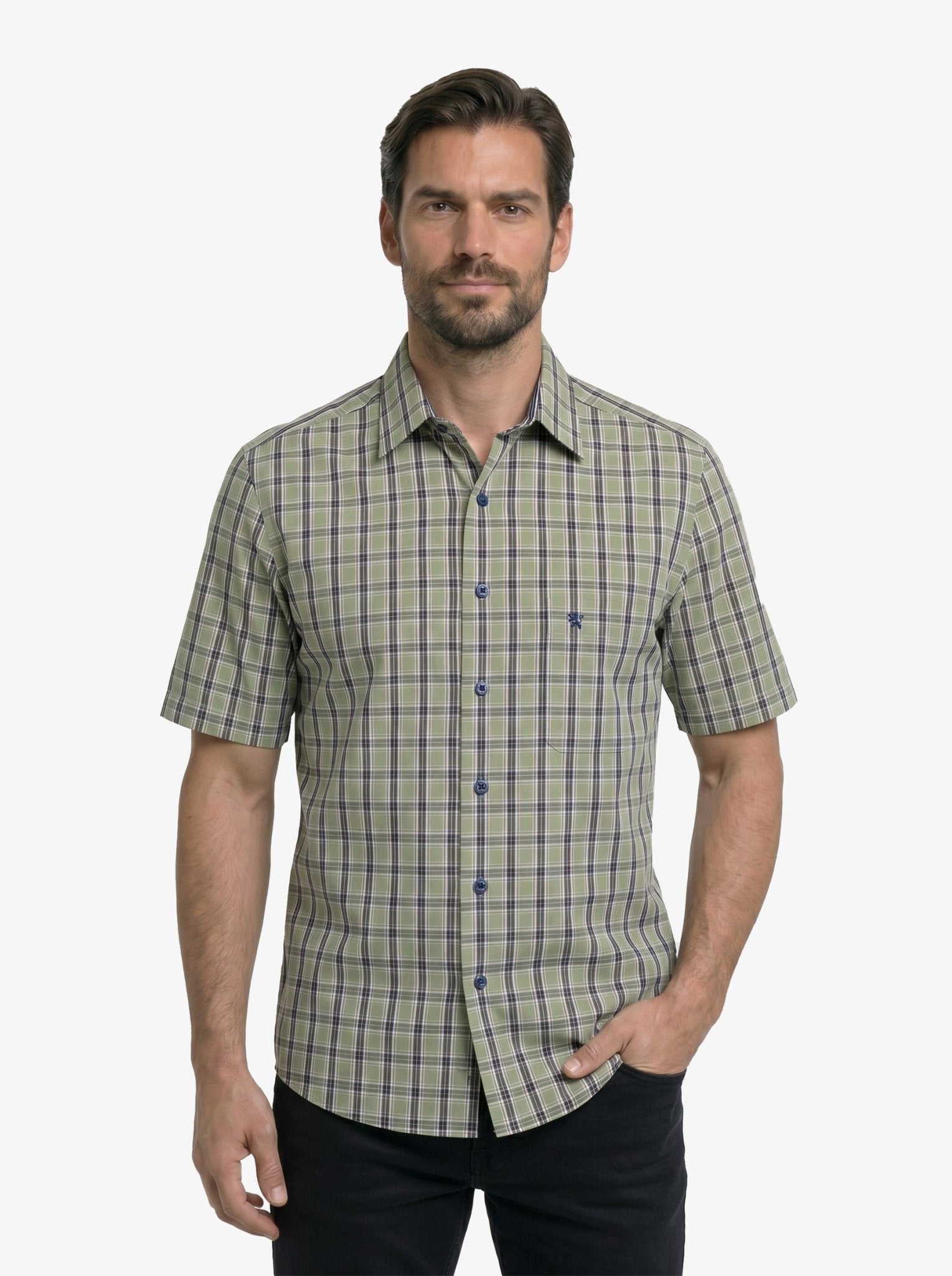 Manchester Camisa de Cuadros Manga Corta Estilo Casual - Manchester