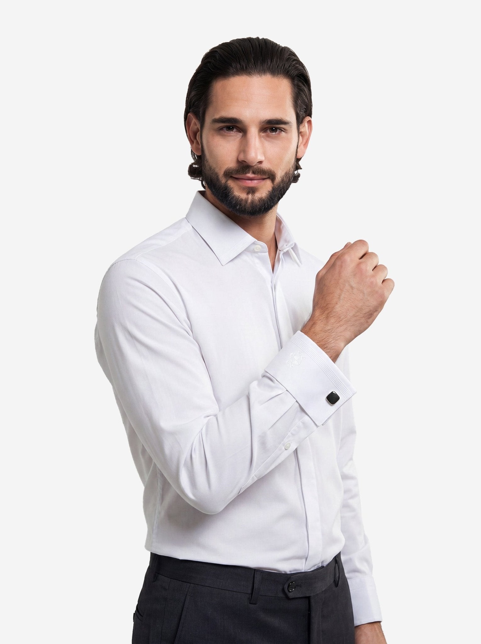 Manchester Camisa de Etiqueta Algodón y Poliéster con Cuello Ajustable Sin Bolsas - Manchester