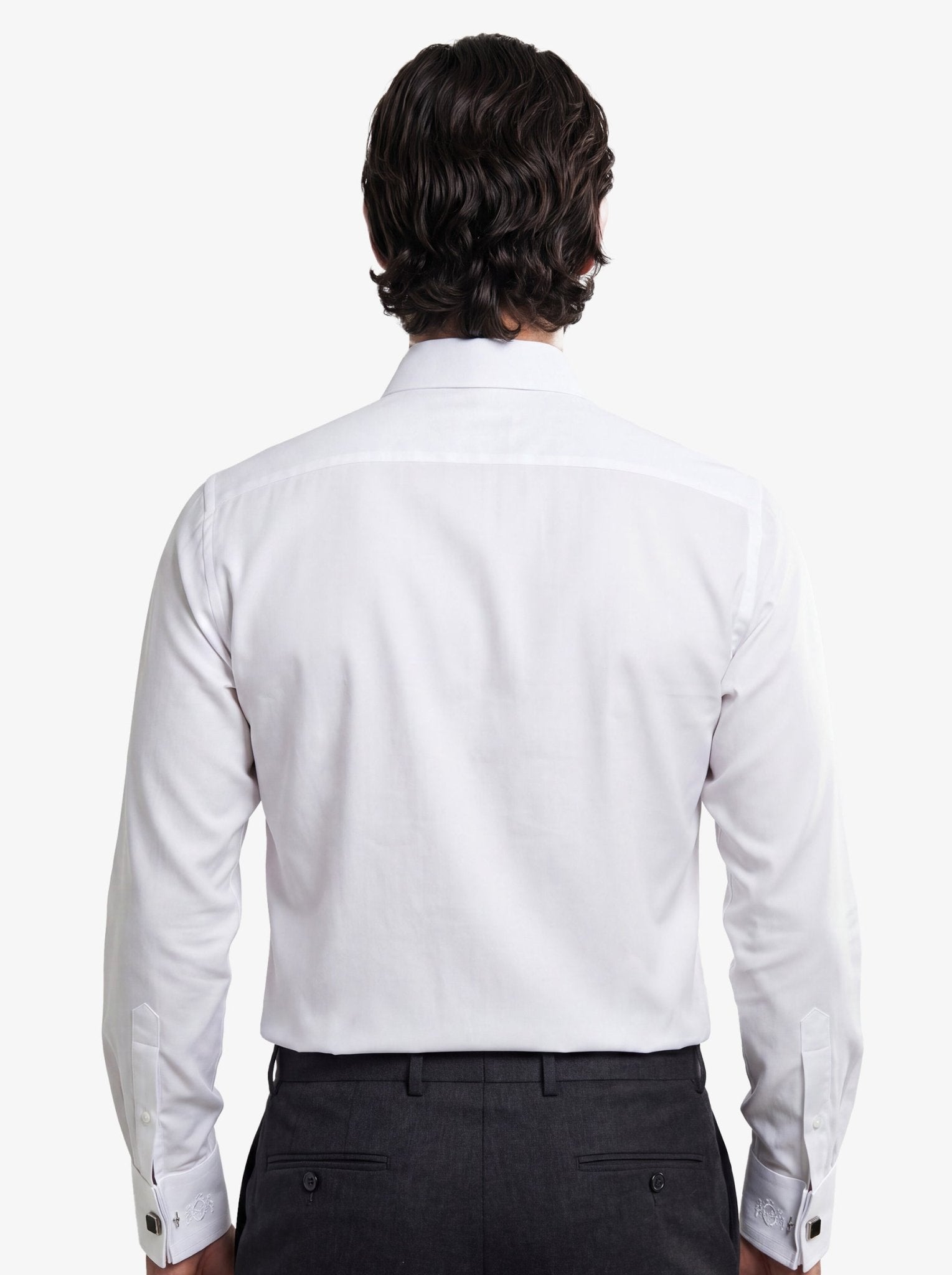 Manchester Camisa de Etiqueta Algodón y Poliéster con Cuello Ajustable Sin Bolsas color blanco para hombre