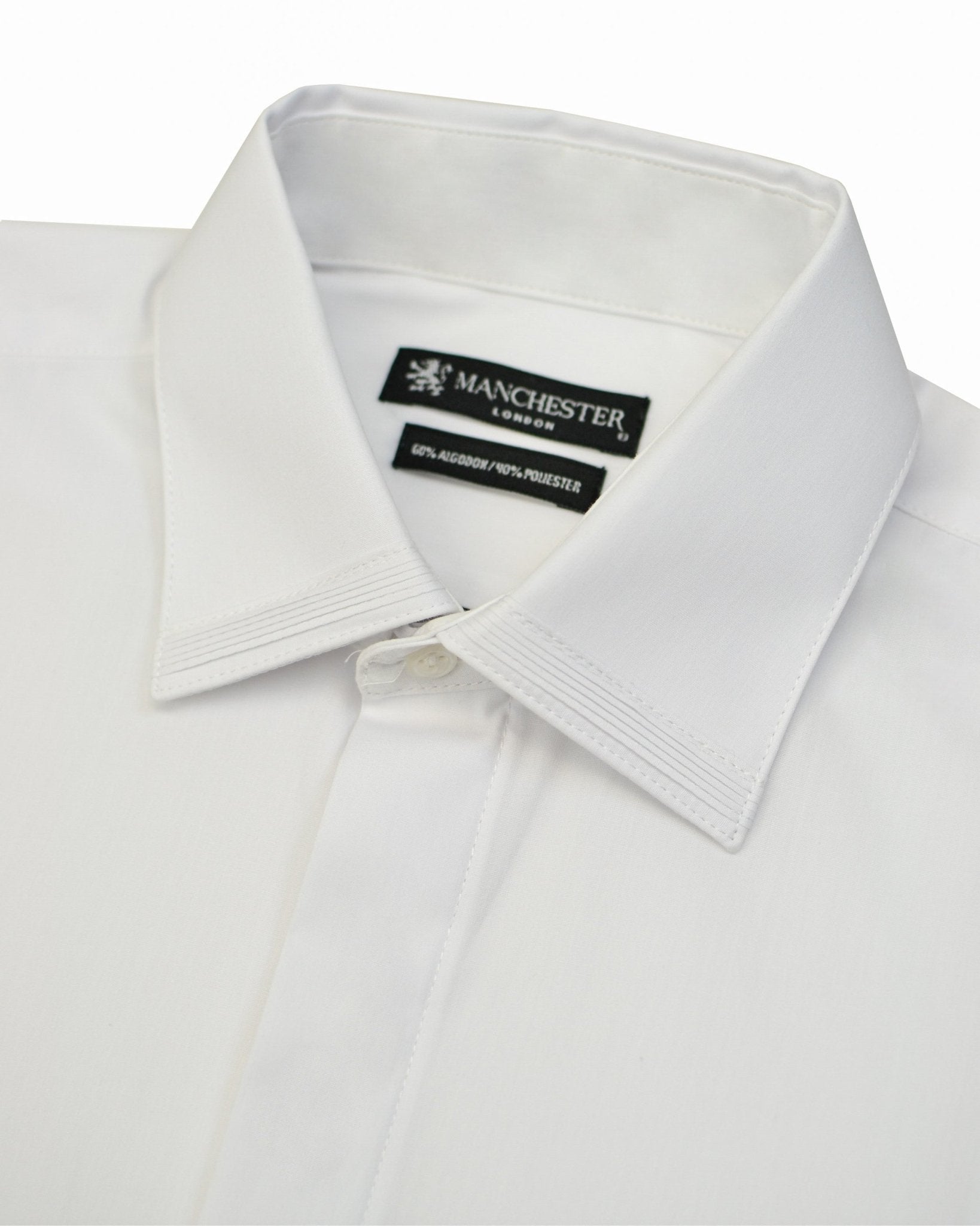 Manchester Camisa de Etiqueta Algodón y Poliéster con Cuello Ajustable Sin Bolsas - Manchester