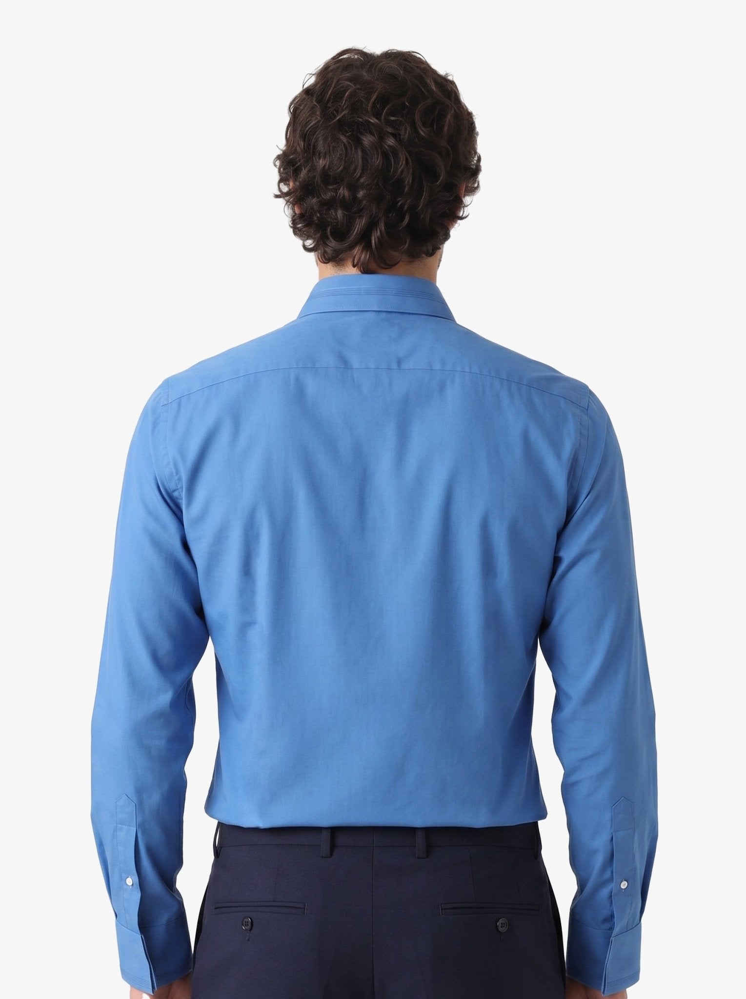 Manchester Camisa de Etiqueta en Algodón con Puño Doble color turquesa para hombre