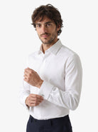 Manchester Camisa de Etiqueta en Algodón con Puño Doble color turquesa para hombre