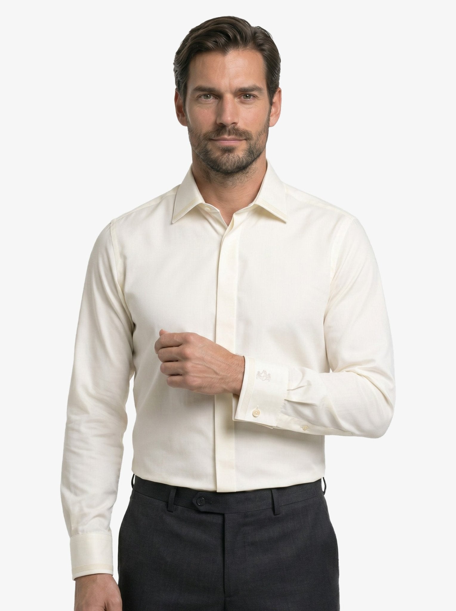 Manchester Camisa de Etiqueta para Smoking Manga Larga color blanco para hombre
