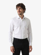 Manchester Camisa de Etiqueta Slim Fit Mezcla Algodón con Cuello Ajustable - Manchester