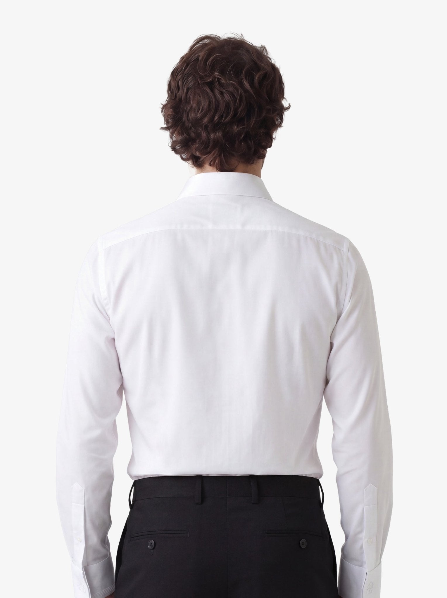 Manchester Camisa de Etiqueta Slim Fit Mezcla Algodón con Cuello Ajustable color blanco para hombre