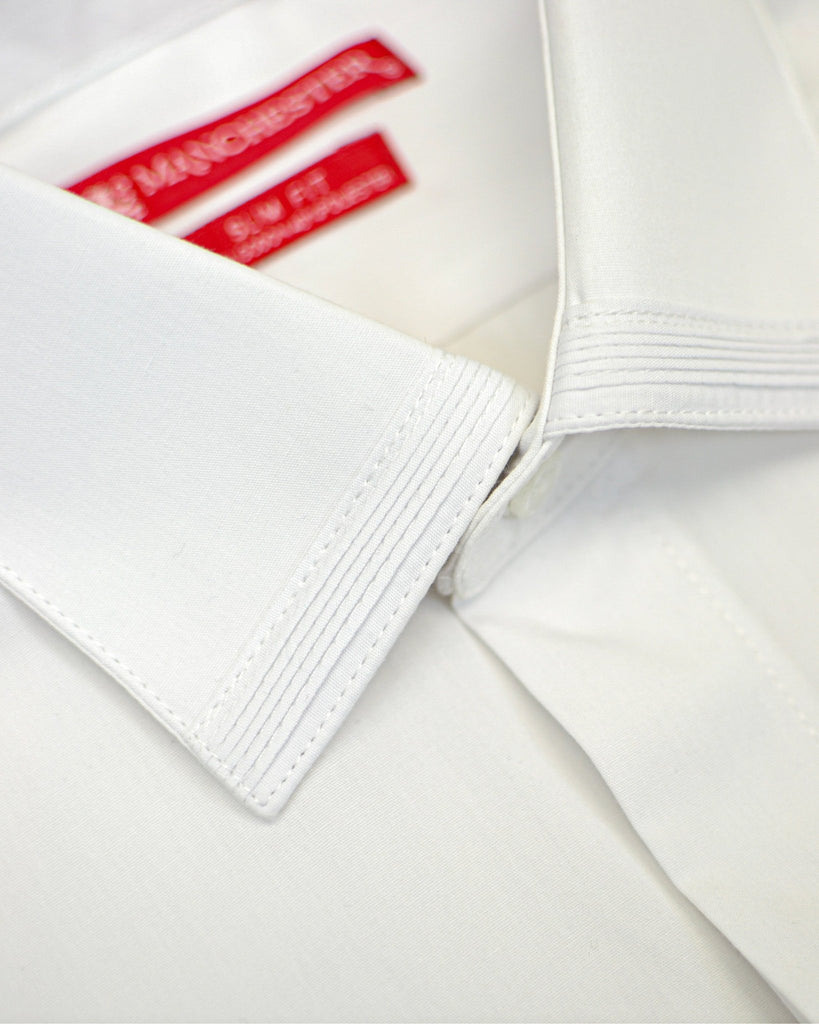 Manchester Camisa de Etiqueta Slim Fit Mezcla Algodón con Cuello Ajustable - Manchester