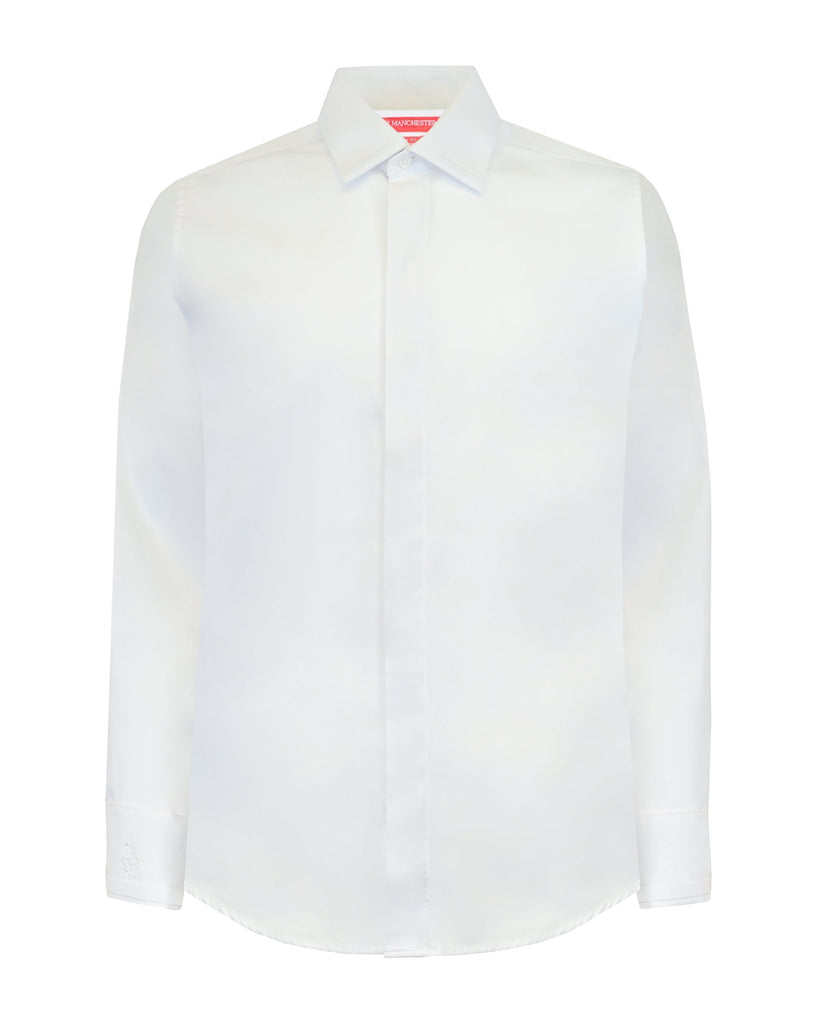 Manchester Camisa de Etiqueta Slim Fit Mezcla Algodón con Cuello Ajustable - Manchester