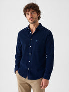 Manchester Camisa de Micropana Regular Fit color marino para hombre