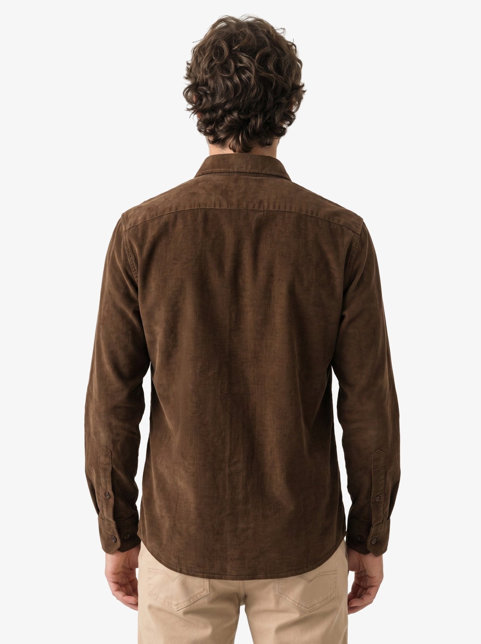 Manchester Camisa de Micropana Regular Fit color militar para hombre