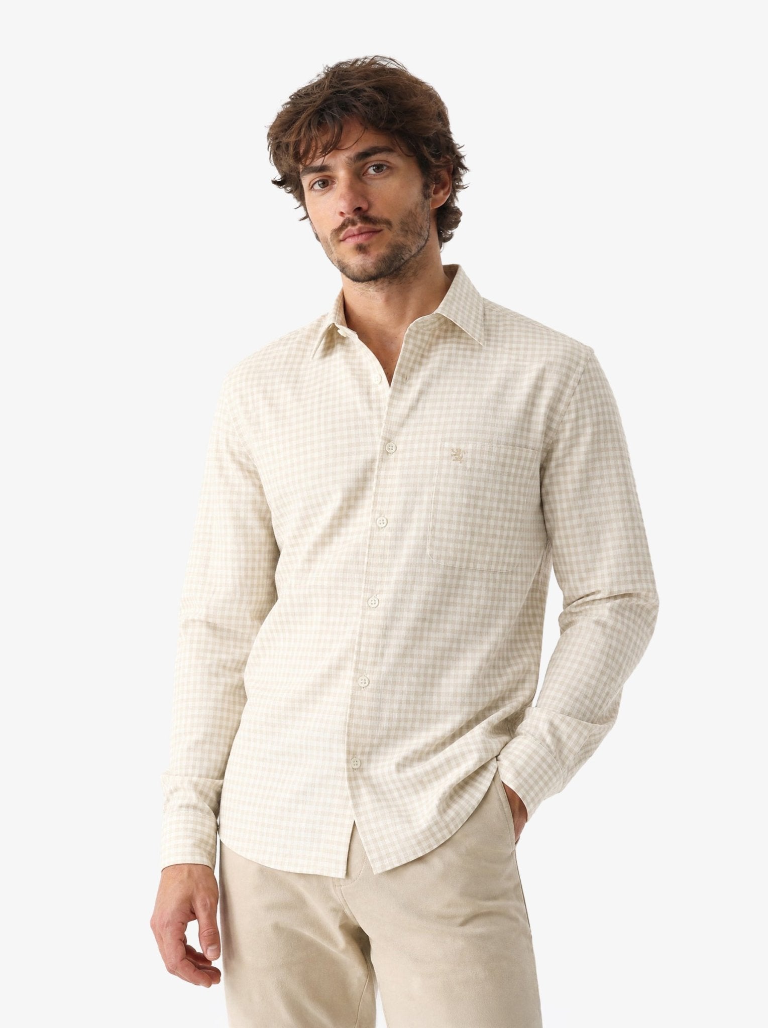 Manchester Camisa de Semi-Casual con Diseño Geométrico Suave - Manchester