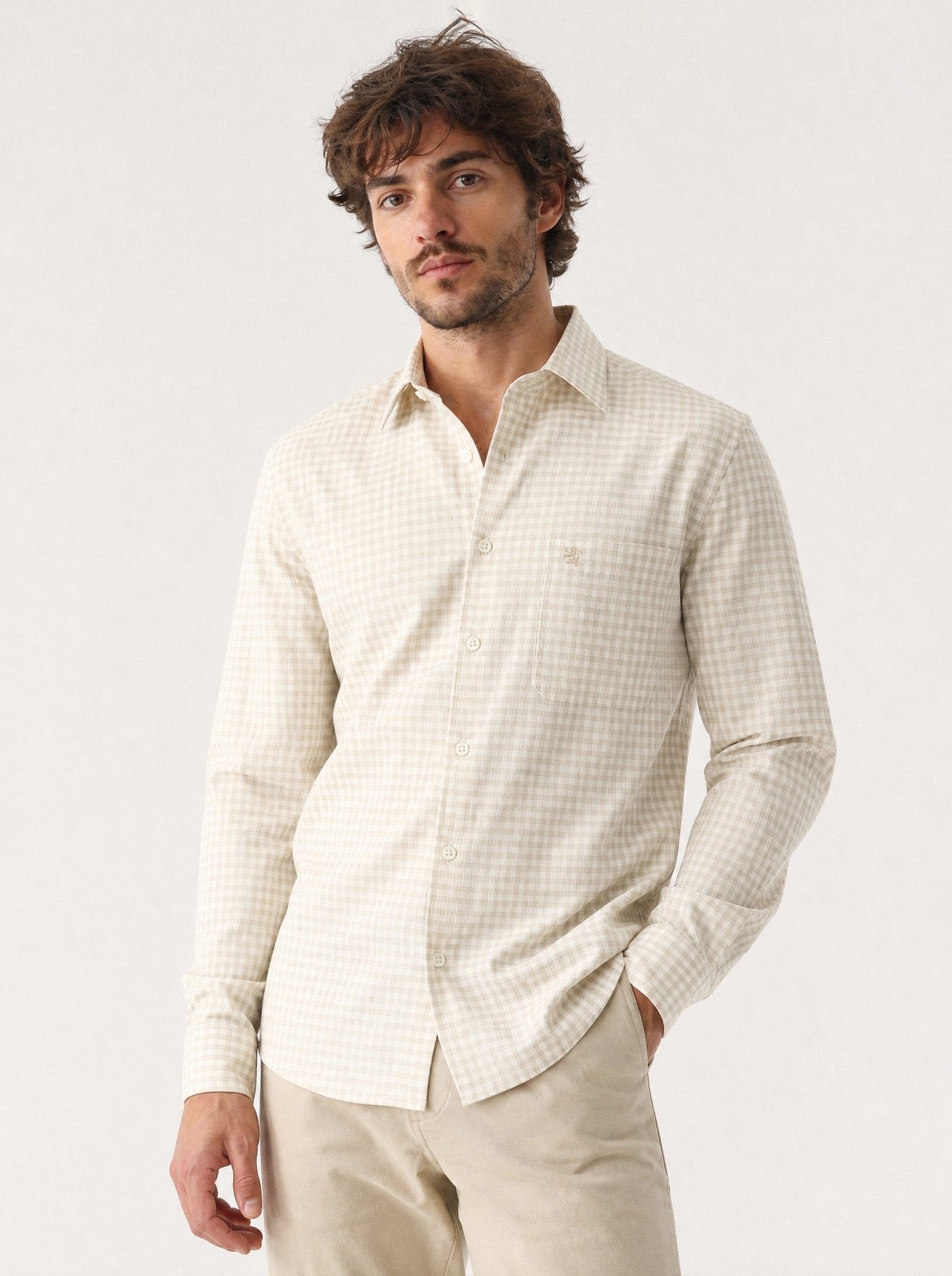 Manchester Camisa de Semi-Casual con Diseño Geométrico Suave - Manchester
