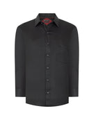 Manchester Camisa de Vestir Algodón y Poliéster Manga Larga color negro para hombre